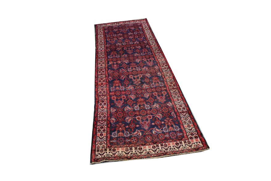 Hand-Knotted Persian Lilihan Wool Carpet Runner