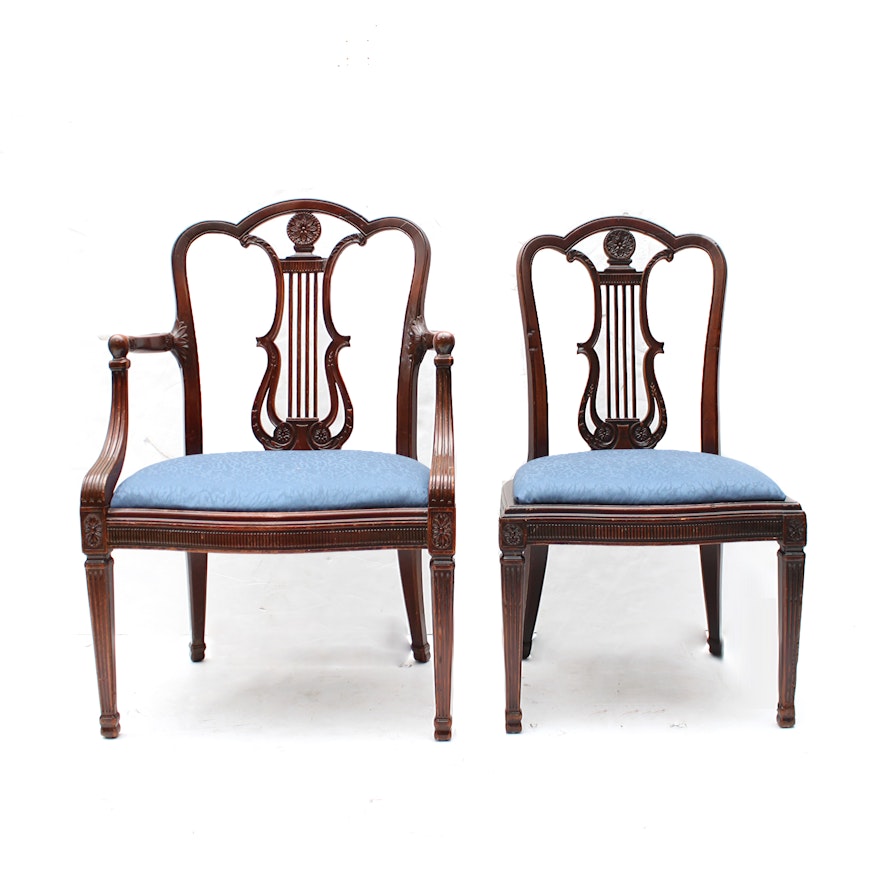 Vintage Duncan Phyfe Style Lyre Back Chairs