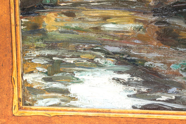 Ethel Louise Coe Oil Painting on Canvas of Stone Bridge