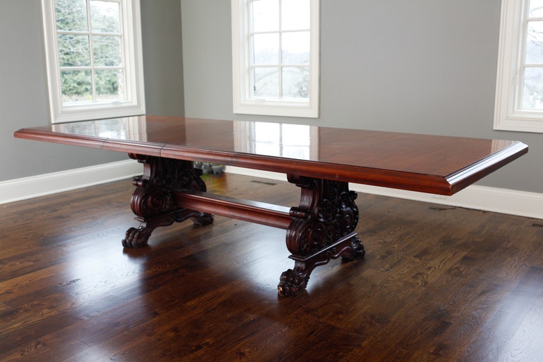 Vintage Mahogany Trestle Dining Table by Henredon