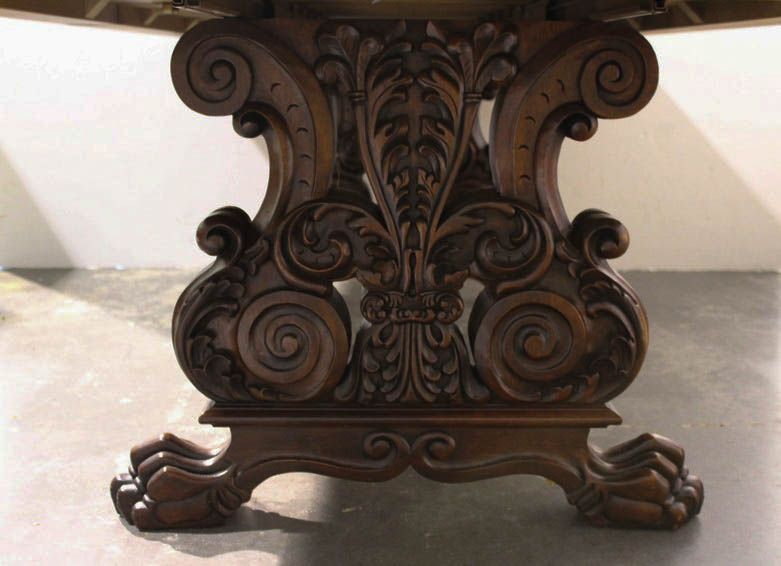 Vintage Mahogany Trestle Dining Table by Henredon