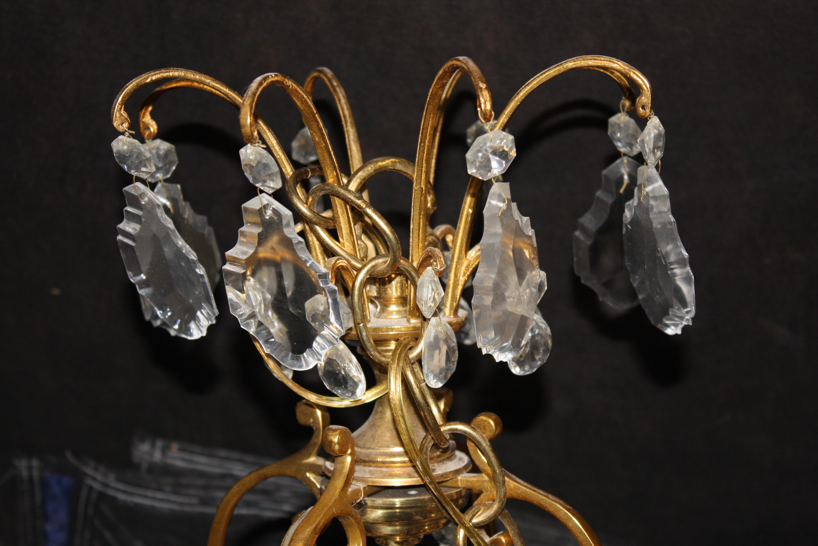 Brass and Crystal Chandelier