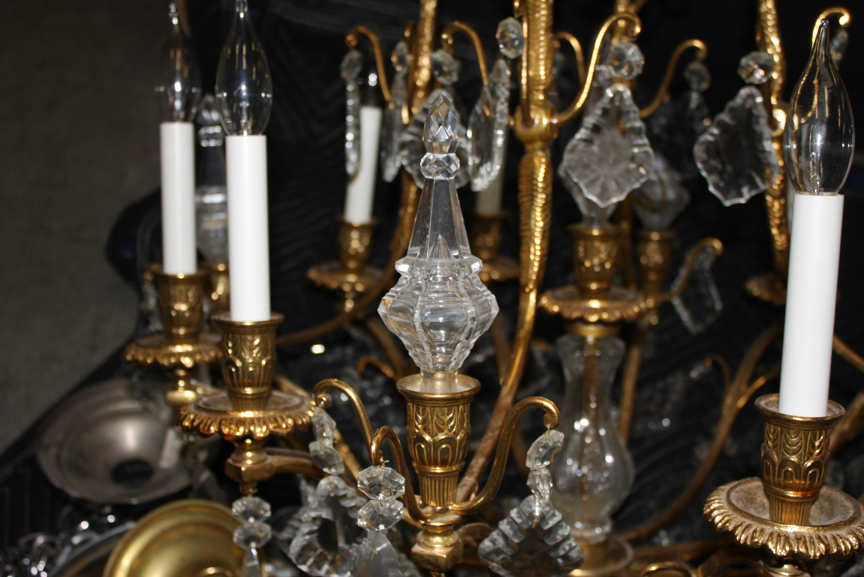 Brass and Crystal Chandelier