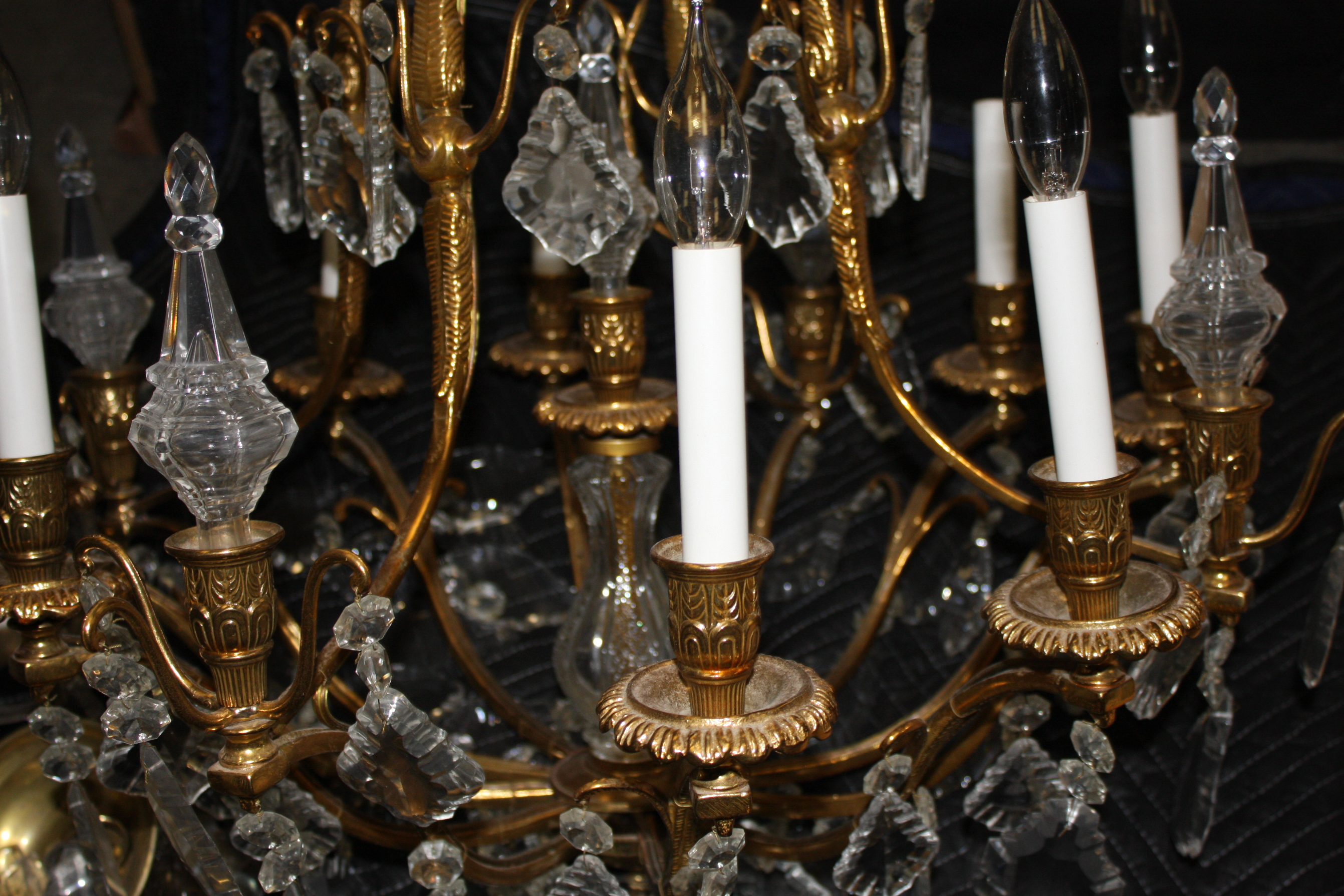 Brass and Crystal Chandelier
