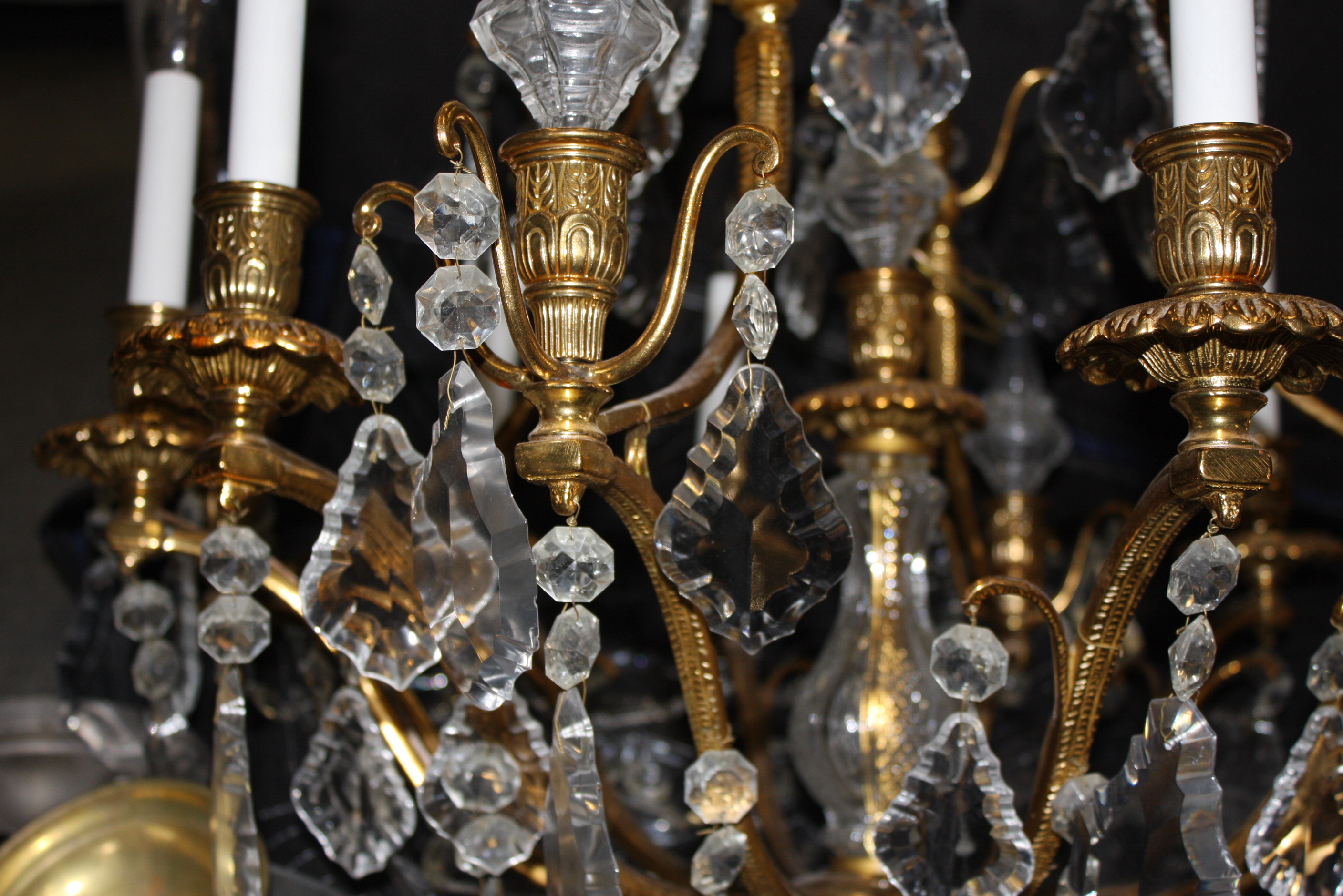 Brass and Crystal Chandelier