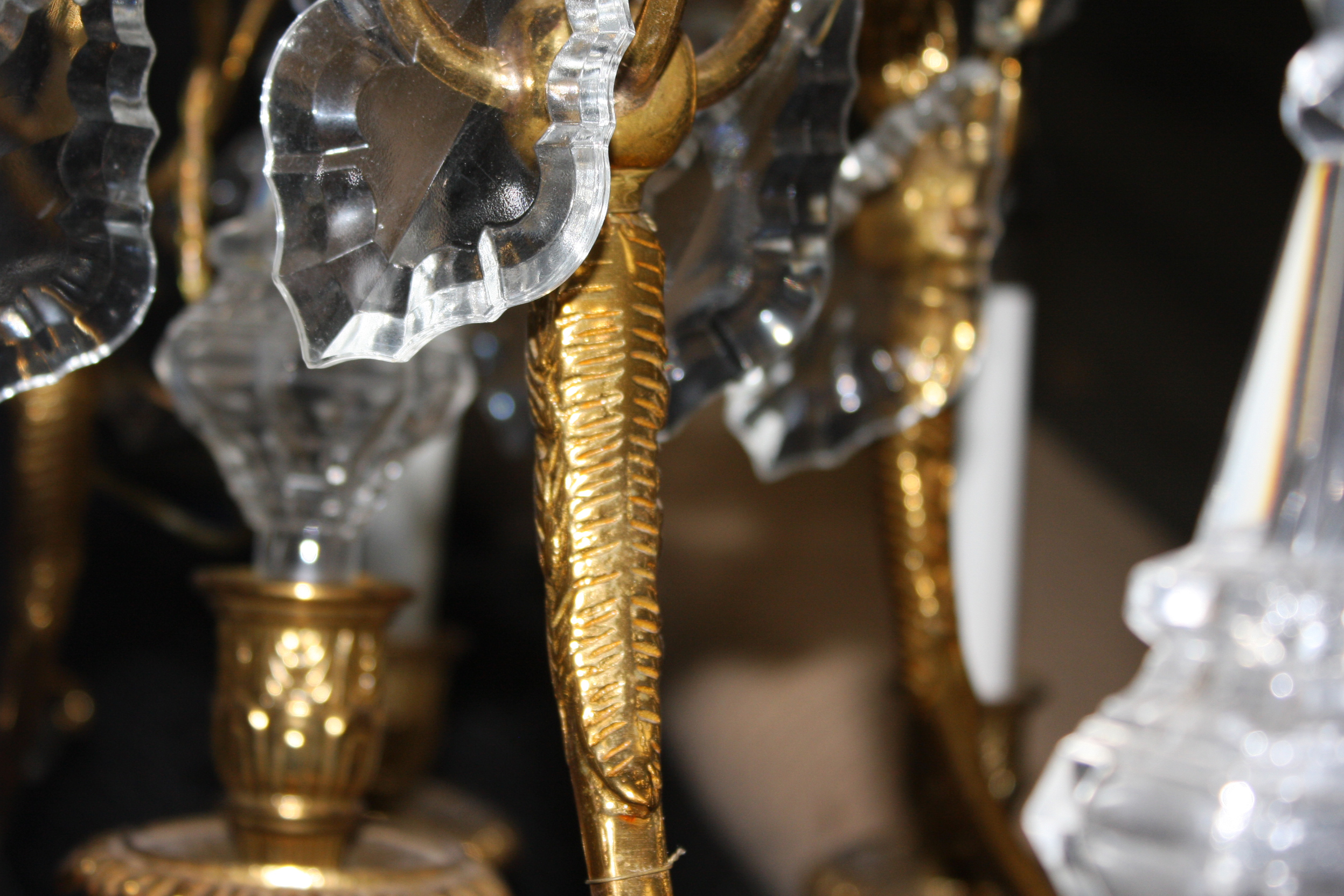 Brass and Crystal Chandelier