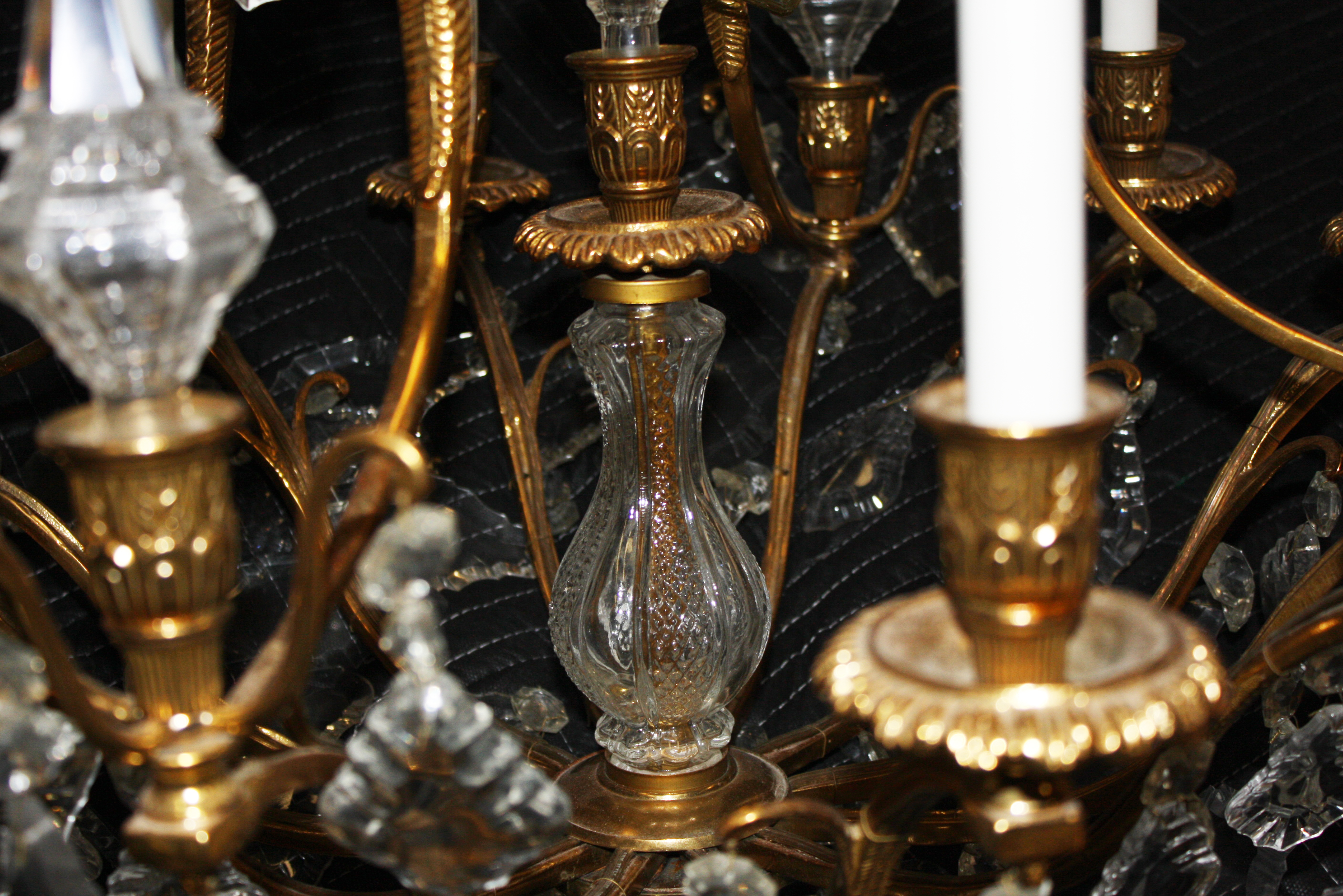 Brass and Crystal Chandelier