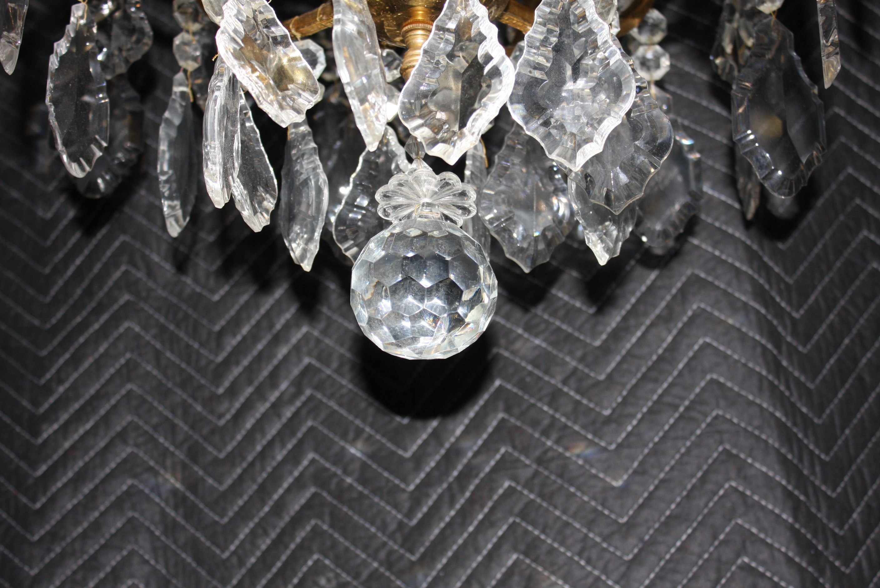 Brass and Crystal Chandelier