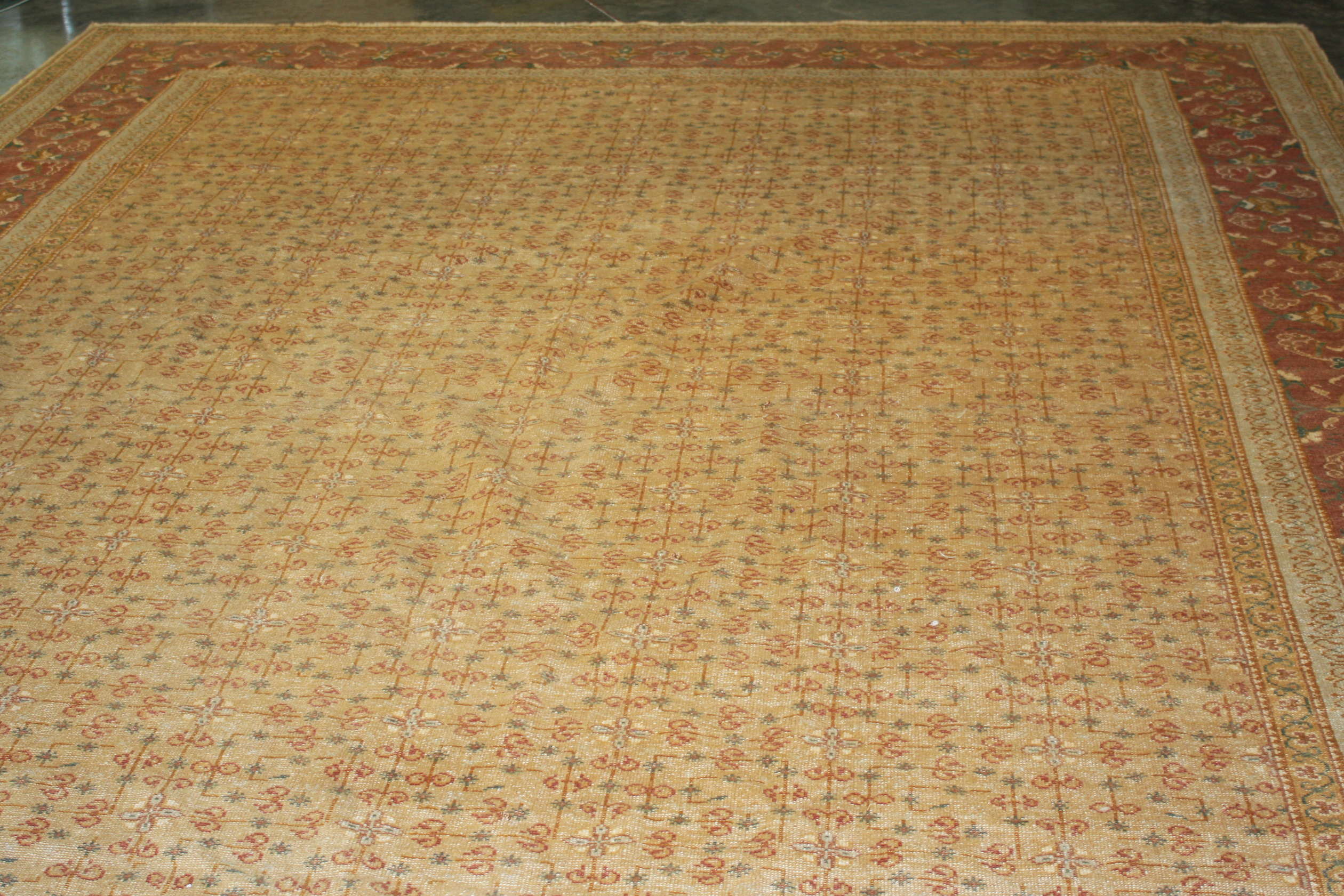 Large Vintage Handwoven Turkish Area Rug