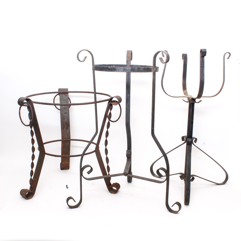 Contemporary Wrought Iron Plant Holders