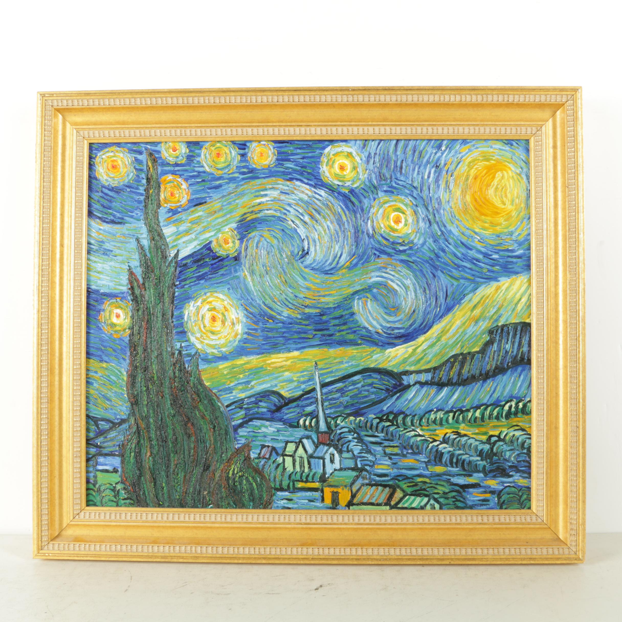 Copy Oil Painting on Canvas of Vincent Van Gogh "Starry Night"