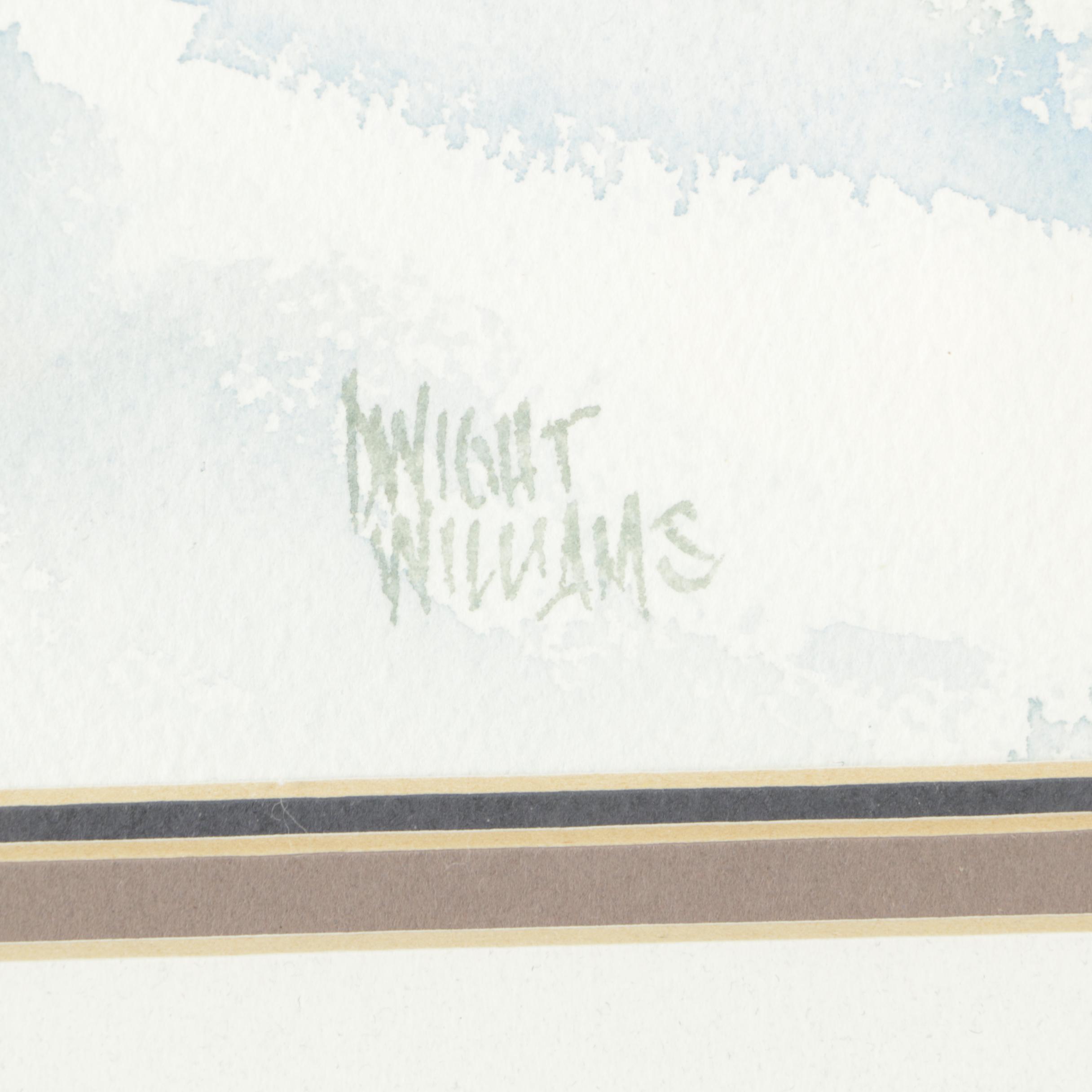 Dwight Williams Watercolor Painting on Paper of Winter Landscape