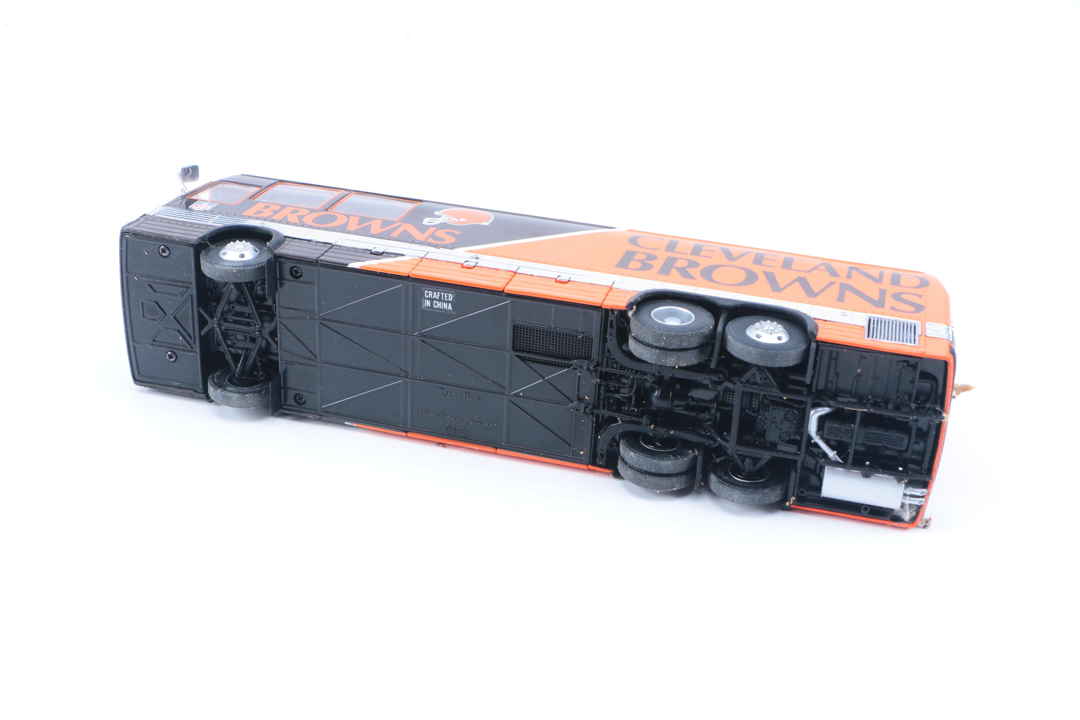 Collection of Cleveland Browns Die-Cast Vehicles and Service Station