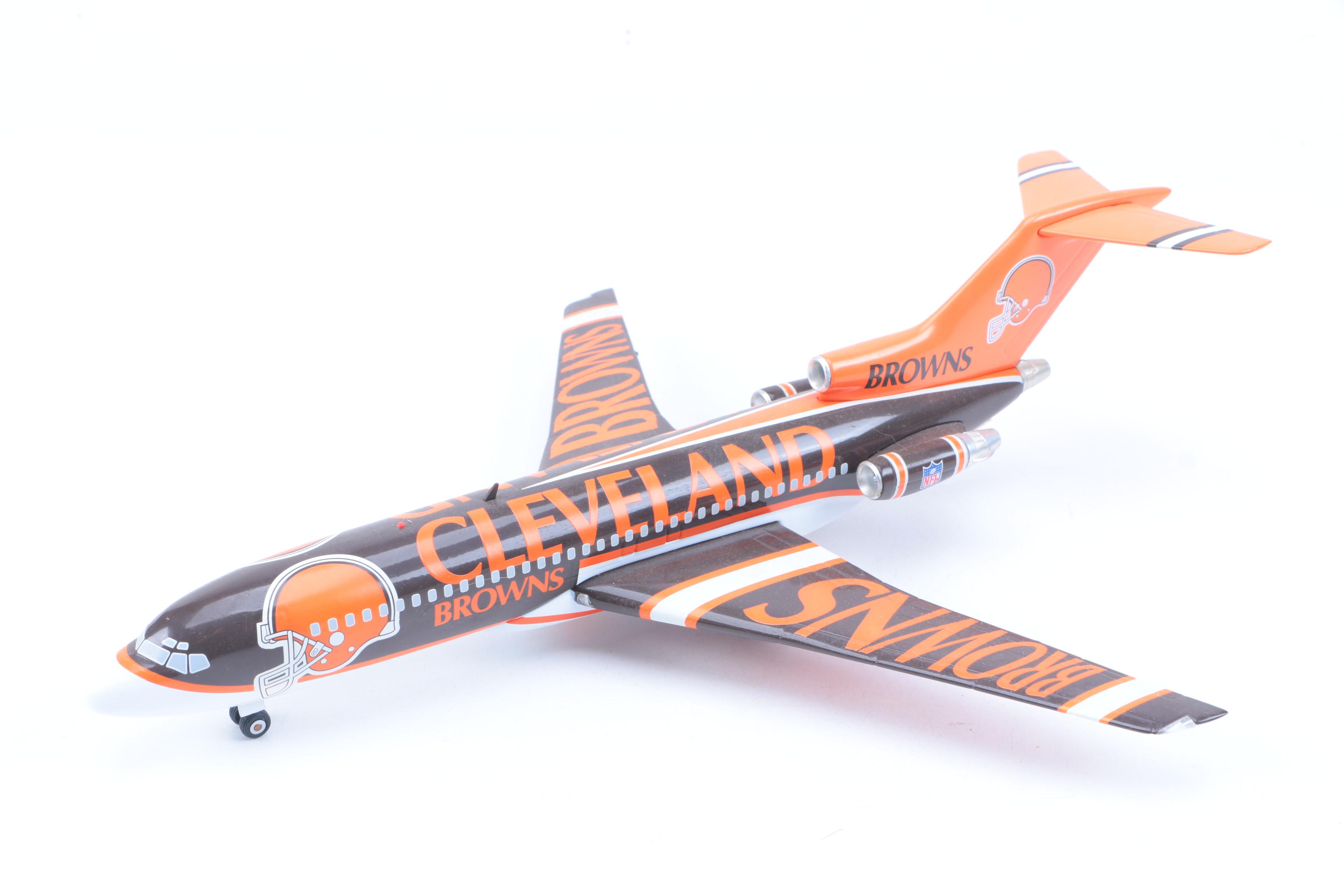 Collection of Cleveland Browns Die-Cast Vehicles and Service Station