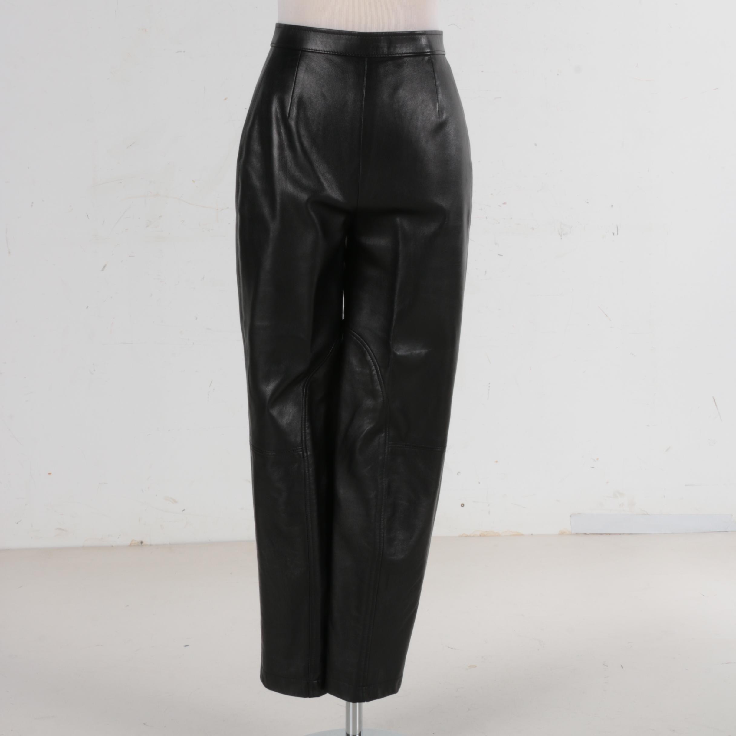 Anne Klein Black Leather Pants
