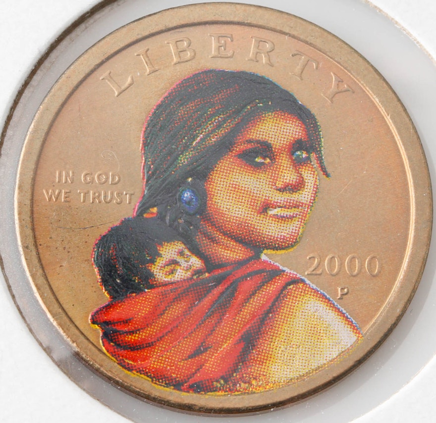 Colorized 2000 P Sacagawea Dollar