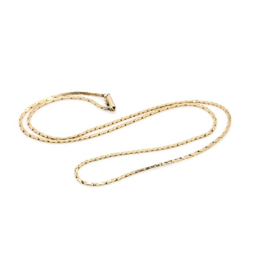 14K Yellow Gold Cobra Chain Necklace