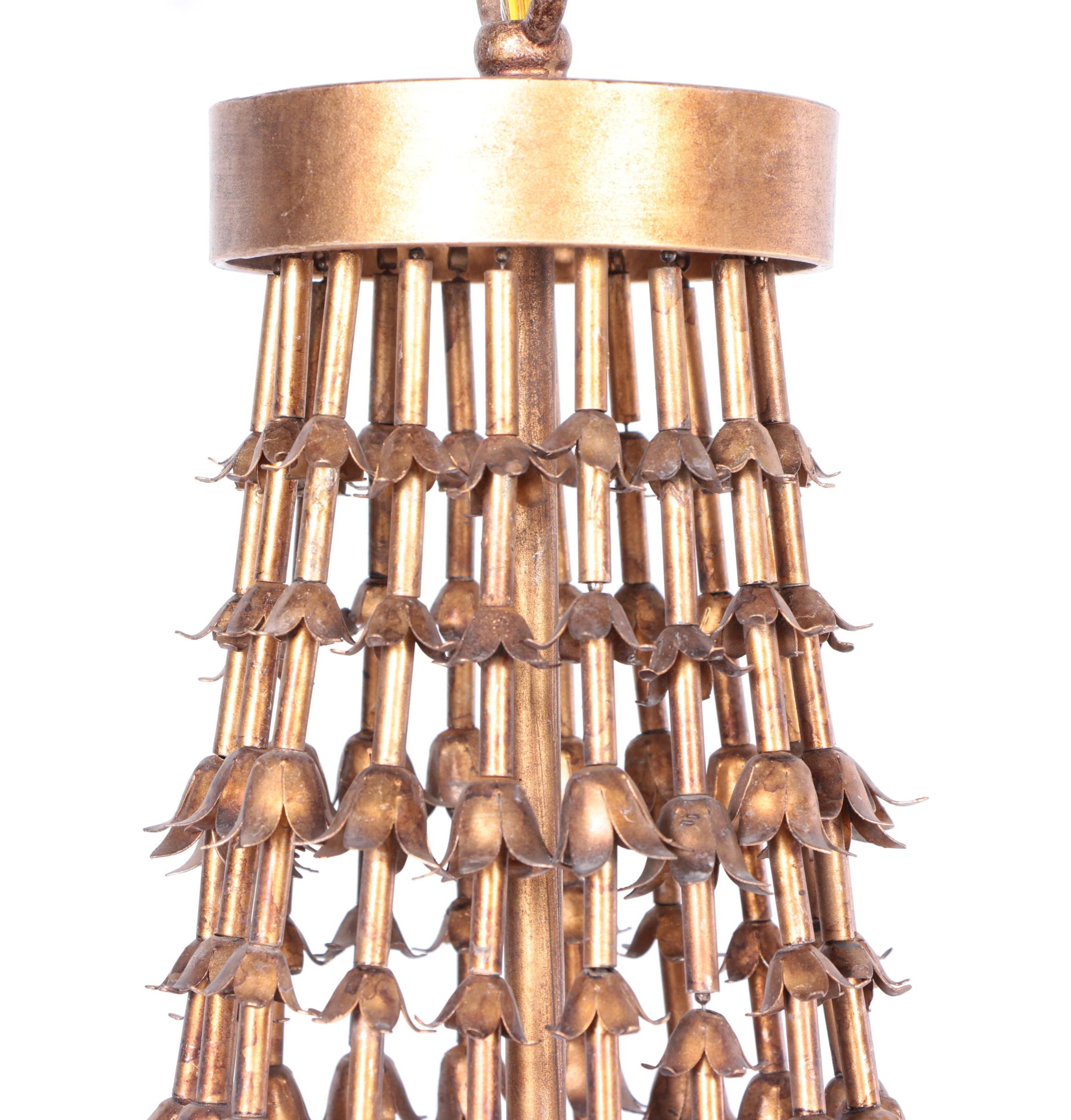 Brass Basket Style Electric Chandelier