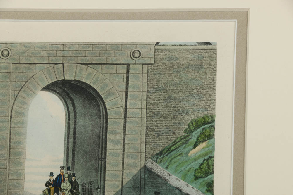 Hand Colored Lithograph on Paper "Highgate Tunnel"