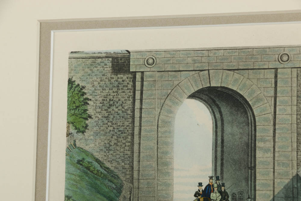 Hand Colored Lithograph on Paper "Highgate Tunnel"