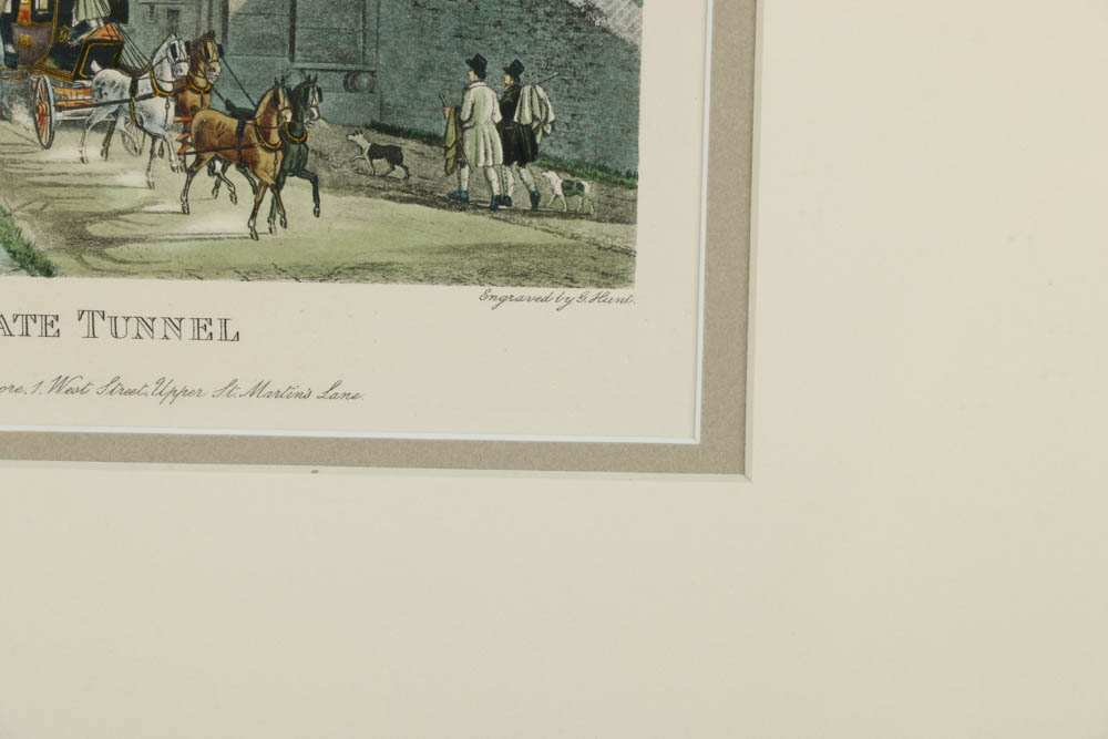 Hand Colored Lithograph on Paper "Highgate Tunnel"