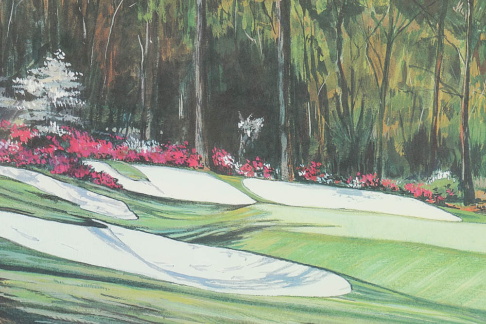 Noble Powell III Limited Edition Offset Lithograph on Paper "The 13th Hole at Augusta"