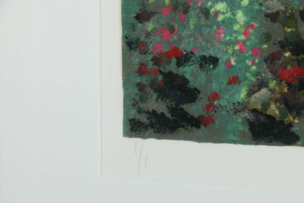 Limited Edition Embellished Lithograph on Paper "The Terrace"