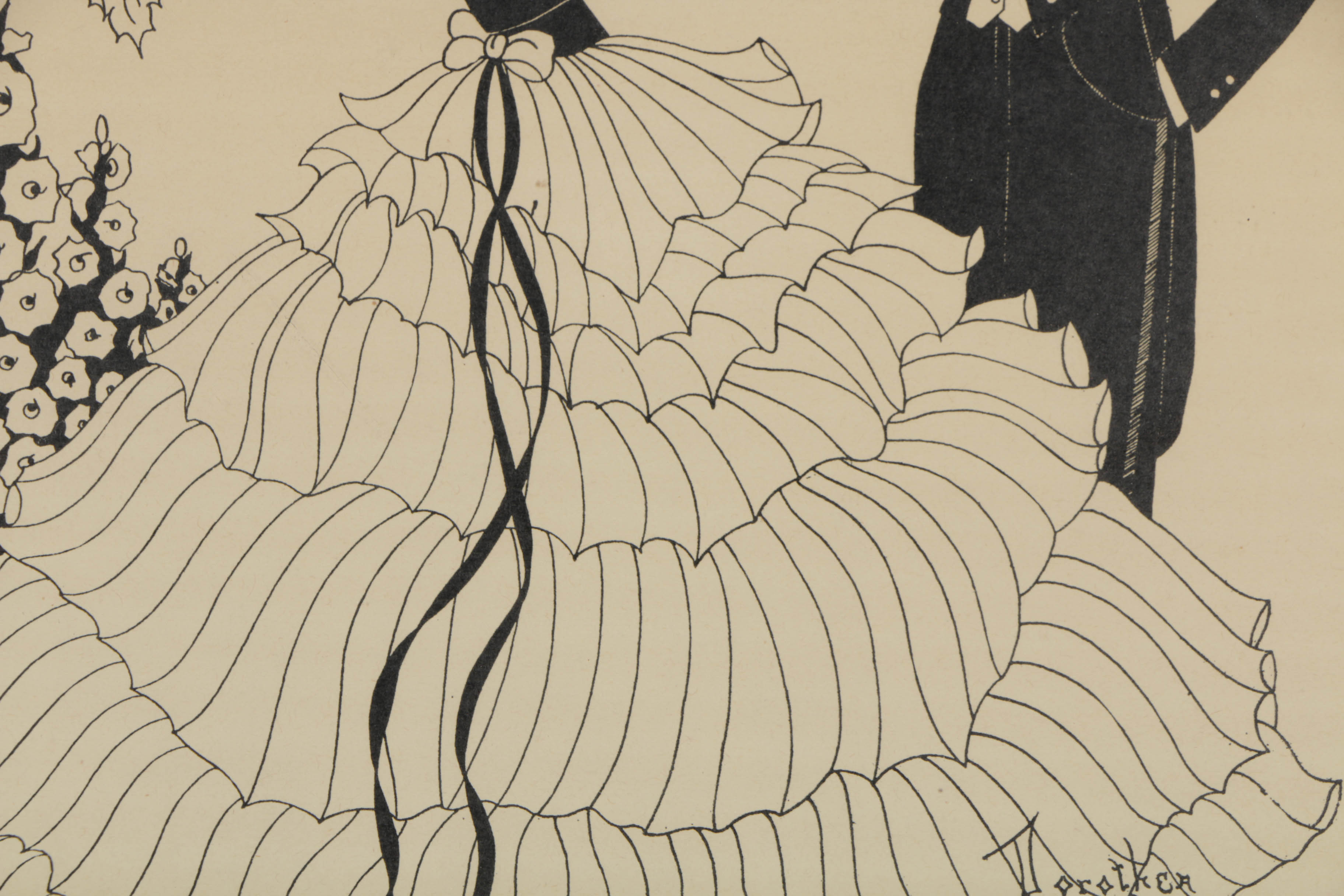 Giclee on Paper of Couple's Silhouettes