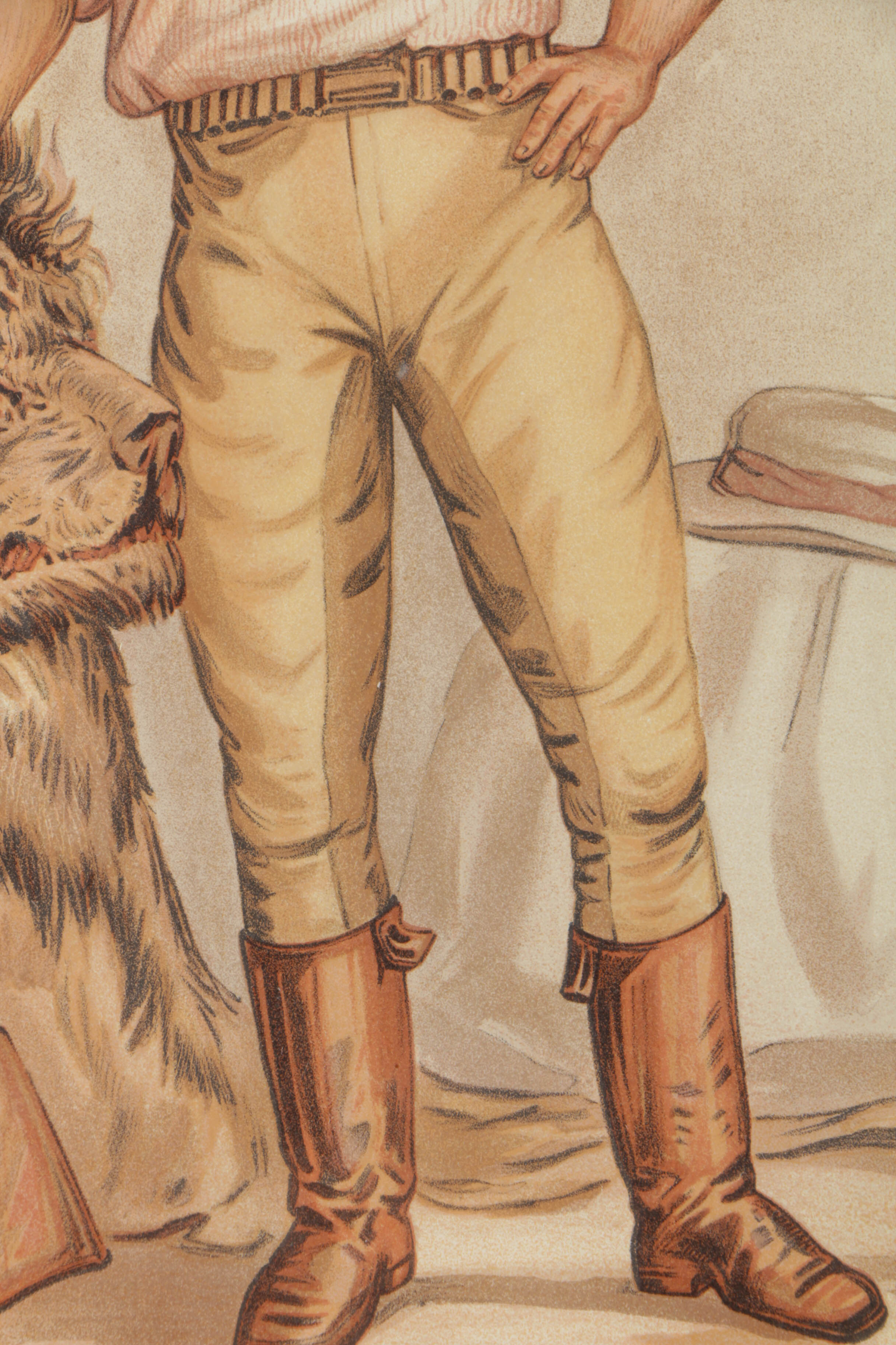 Early 20th-Century Chromolithograph on Paper "Big Game"