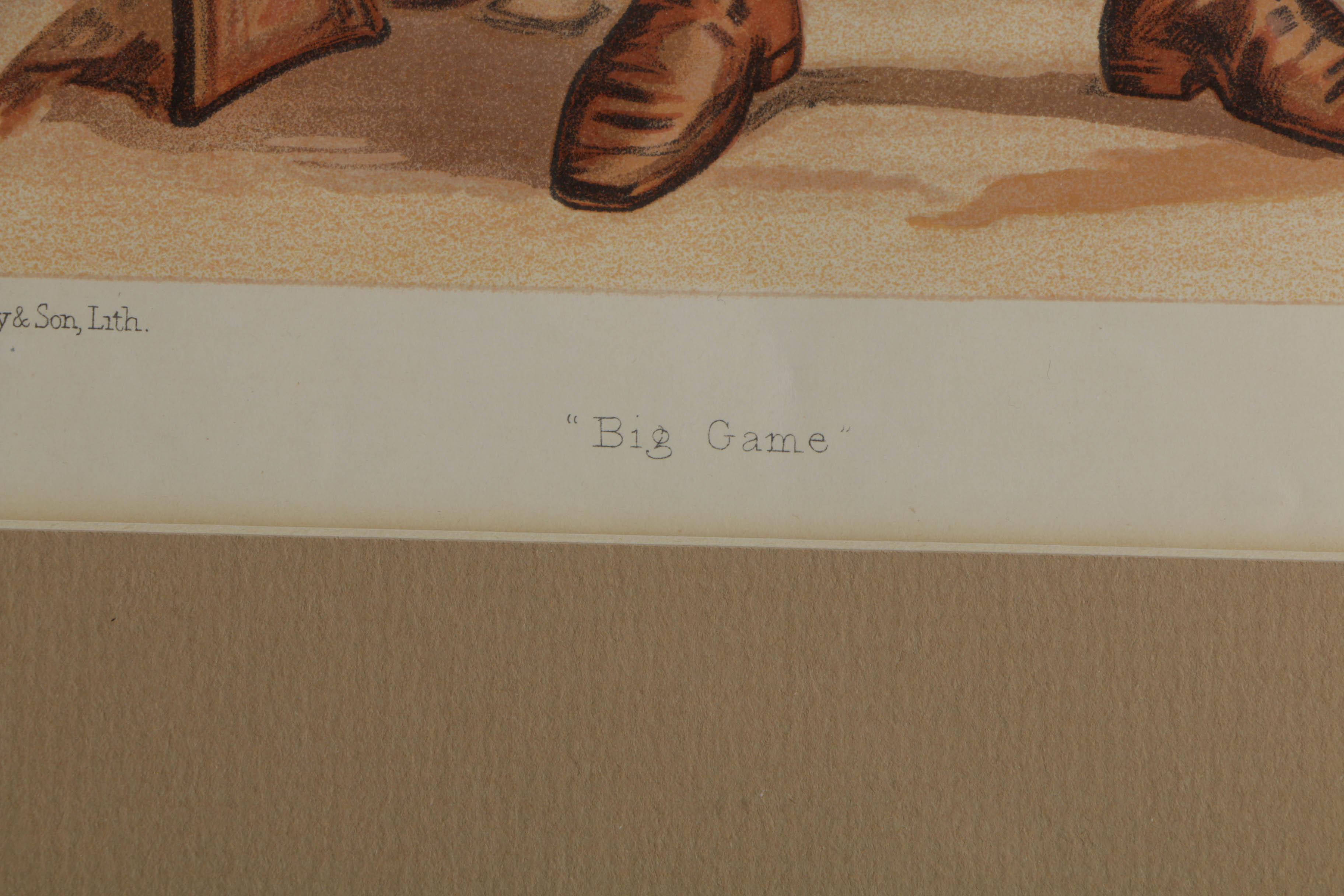 Early 20th-Century Chromolithograph on Paper "Big Game"