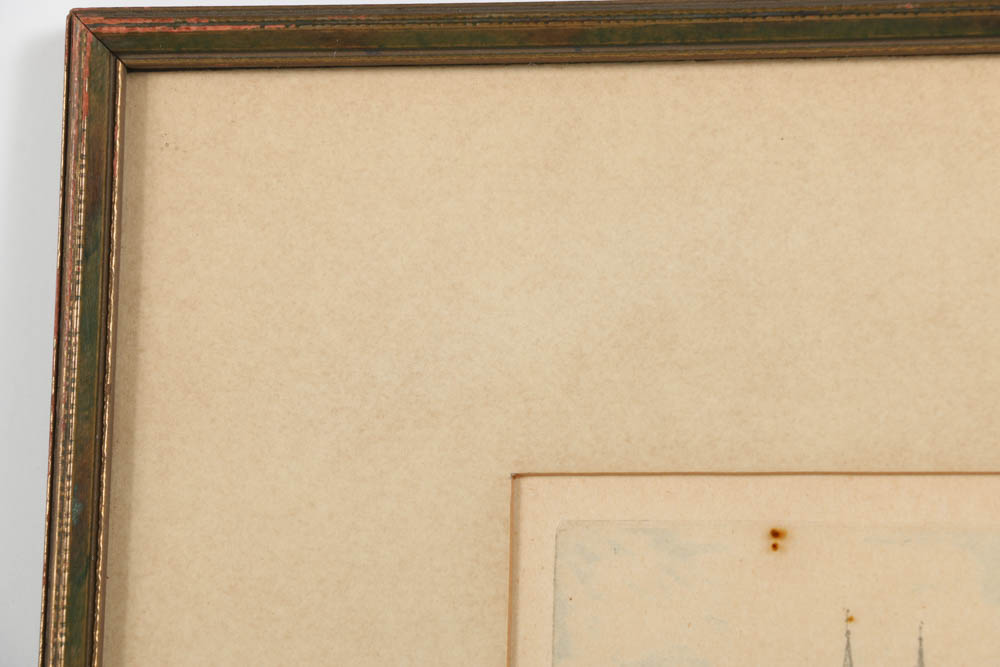 20th Century Etching on Paper with Aquatint of a Parisian Scene