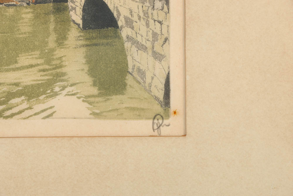 20th Century Etching on Paper with Aquatint of a Parisian Scene