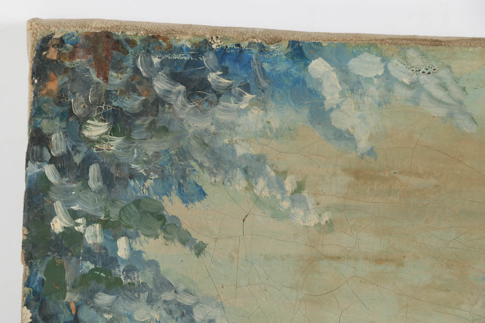 B. Bernard Oil on Canvas of Snowy Landscape