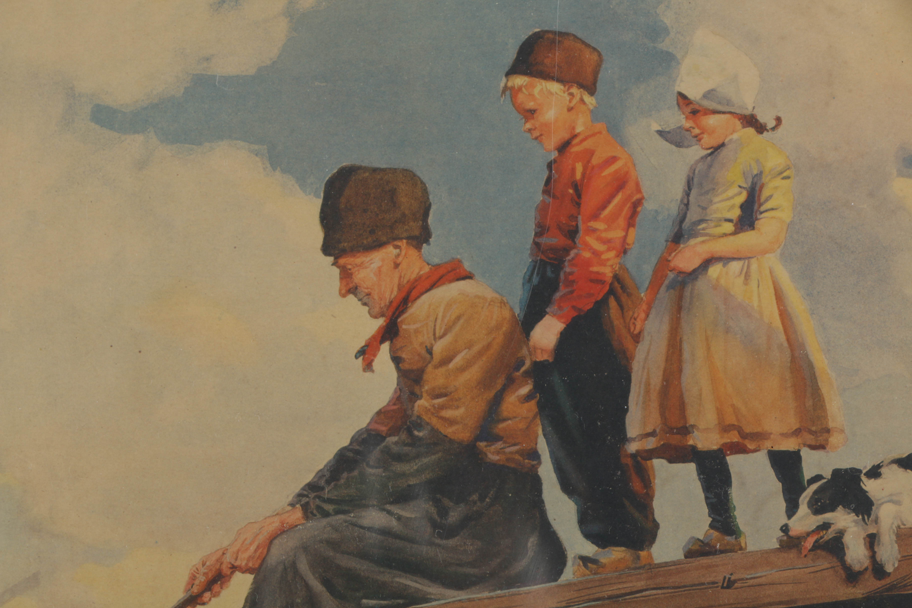 Pair of A. Karoly and L. Szanto Lithograph on Paper Genre Scenes