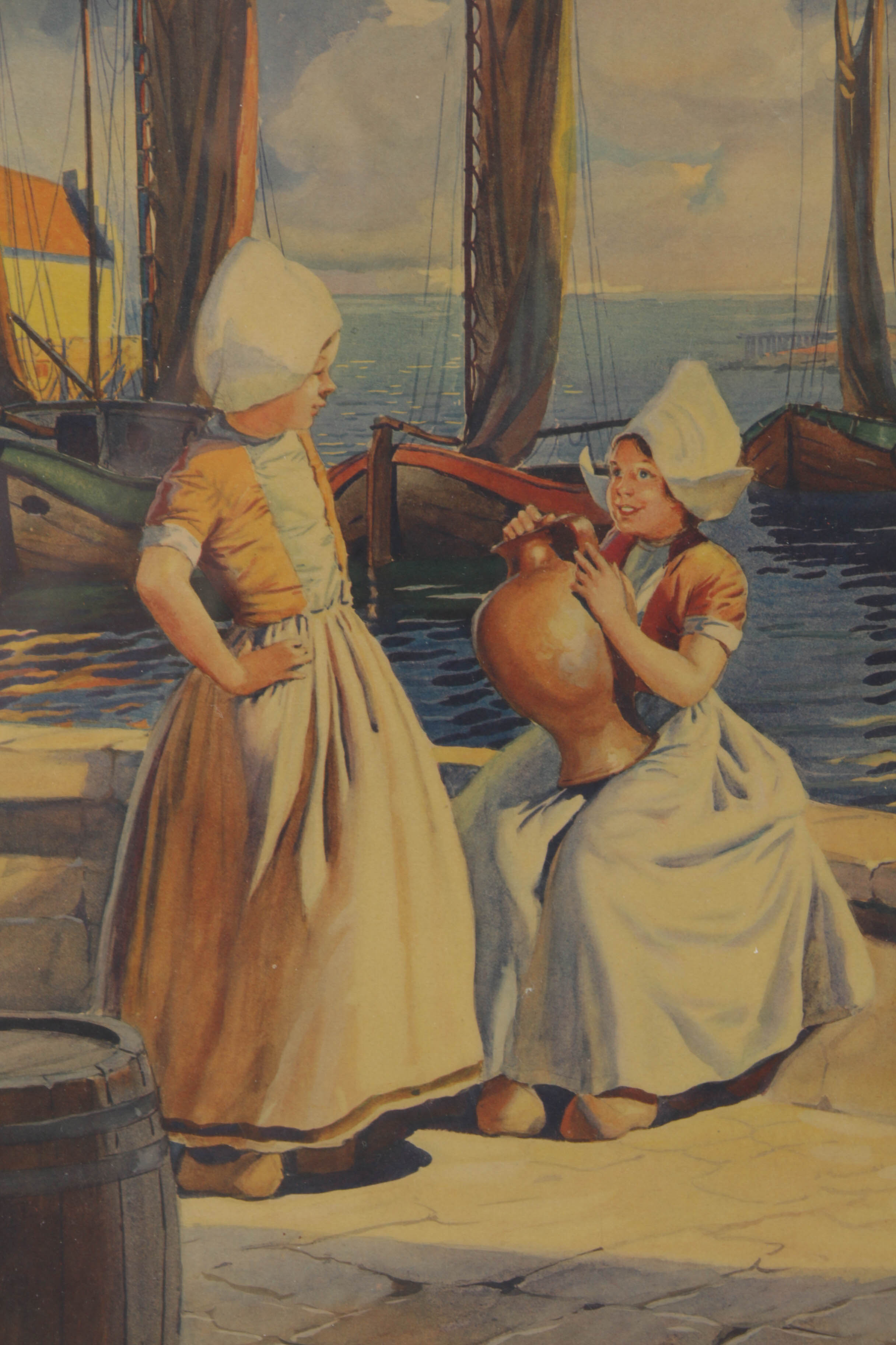 Pair of A. Karoly and L. Szanto Lithograph on Paper Genre Scenes