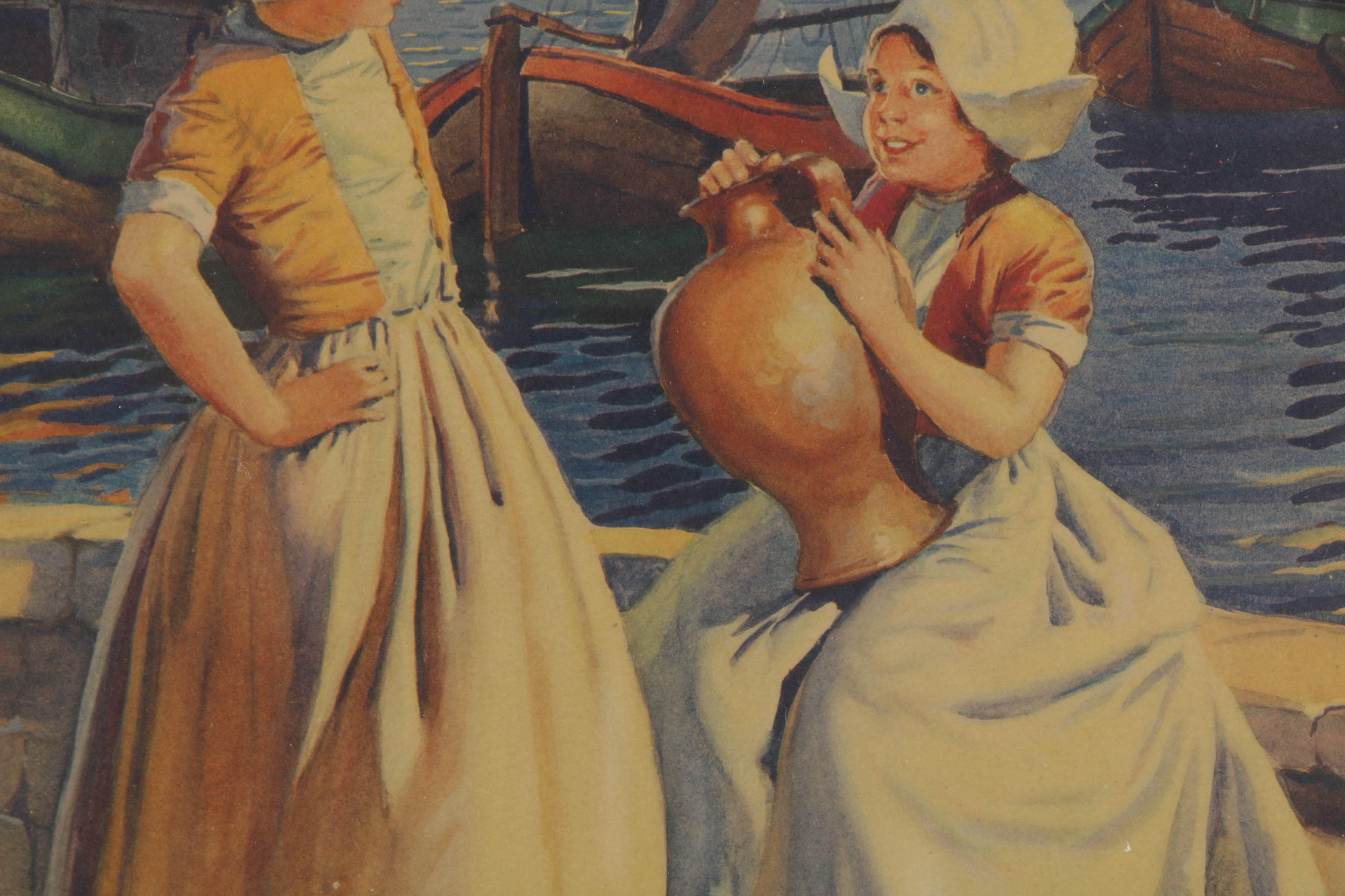 Pair of A. Karoly and L. Szanto Lithograph on Paper Genre Scenes