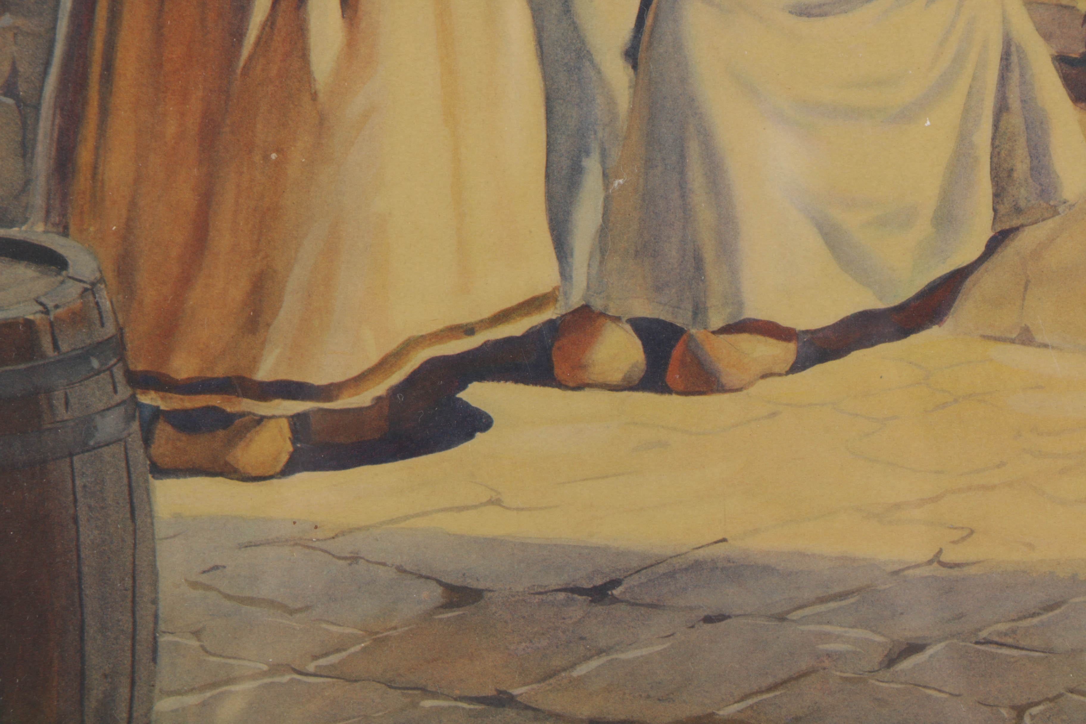 Pair of A. Karoly and L. Szanto Lithograph on Paper Genre Scenes