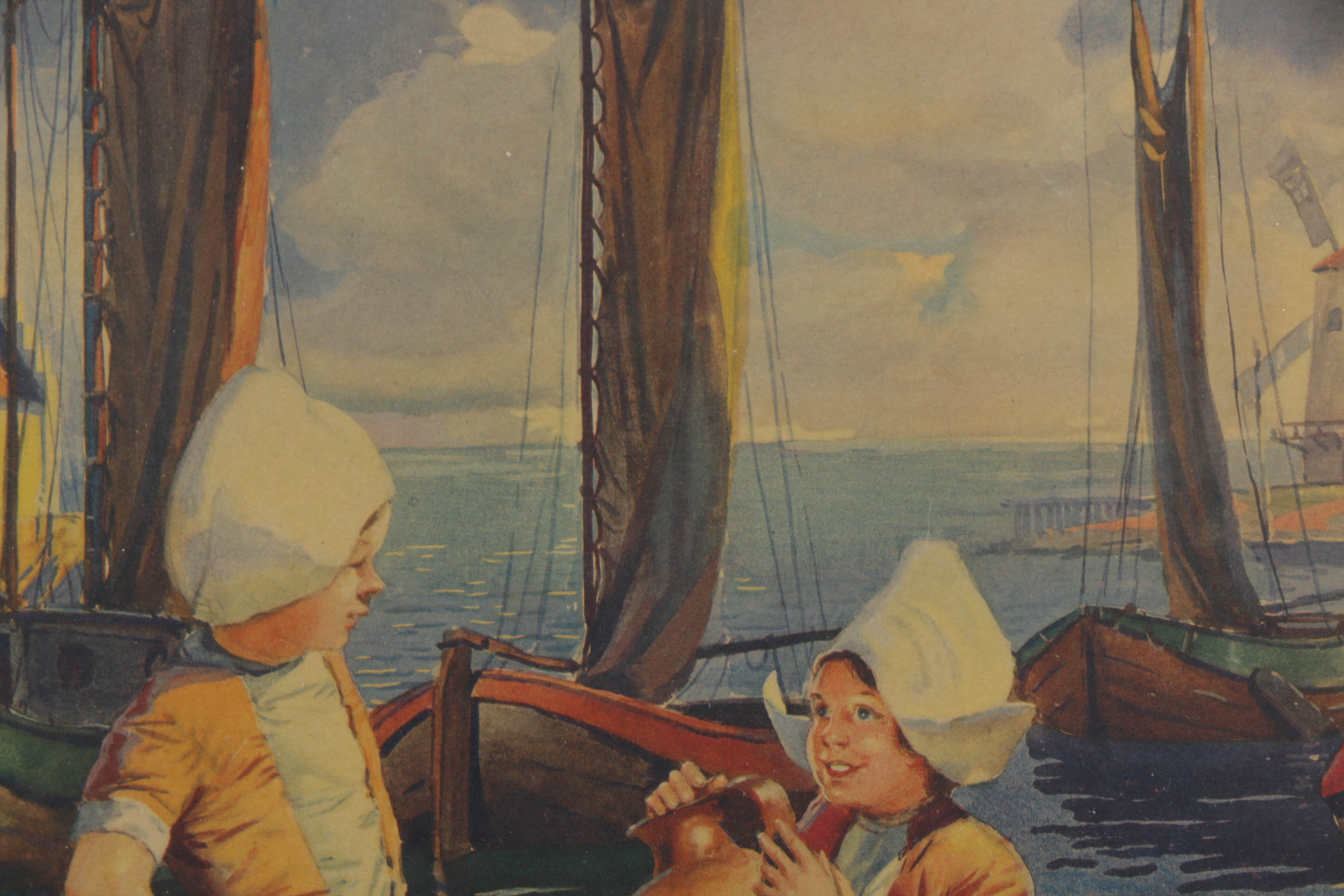 Pair of A. Karoly and L. Szanto Lithograph on Paper Genre Scenes