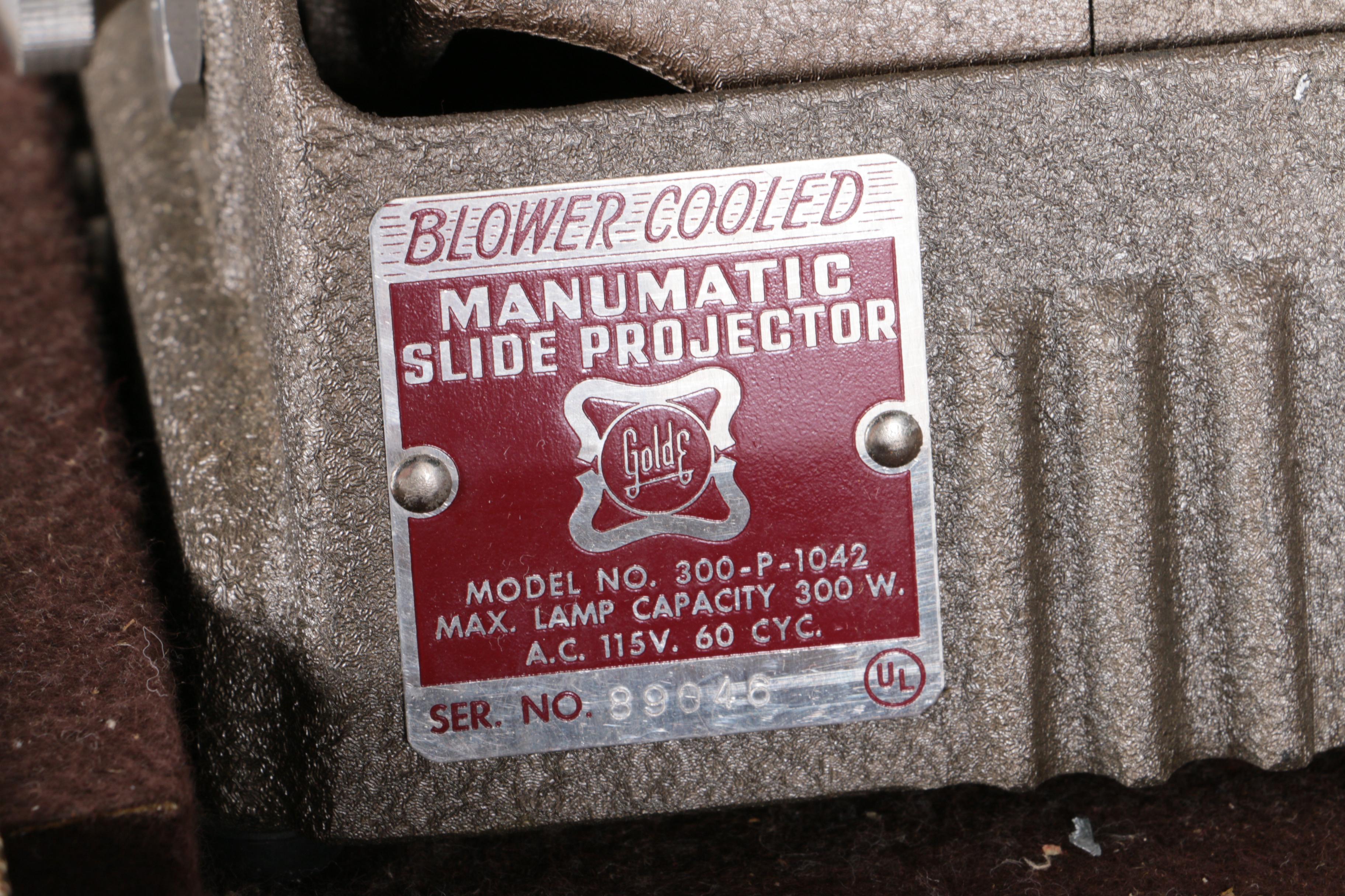Golde Manumatic Film Slide Projector