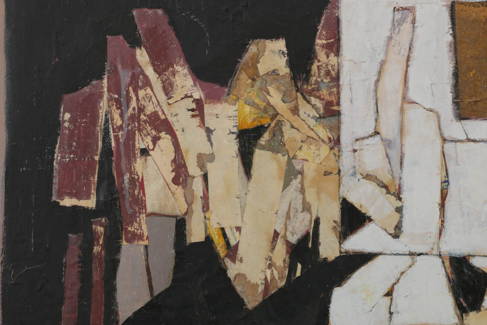 Ronald Ahlstrom Abstract Mixed Media Collage "Swiss Pile II"