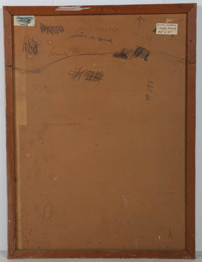 Ronald Ahlstrom Abstract Mixed Media Collage "Swiss Pile II"