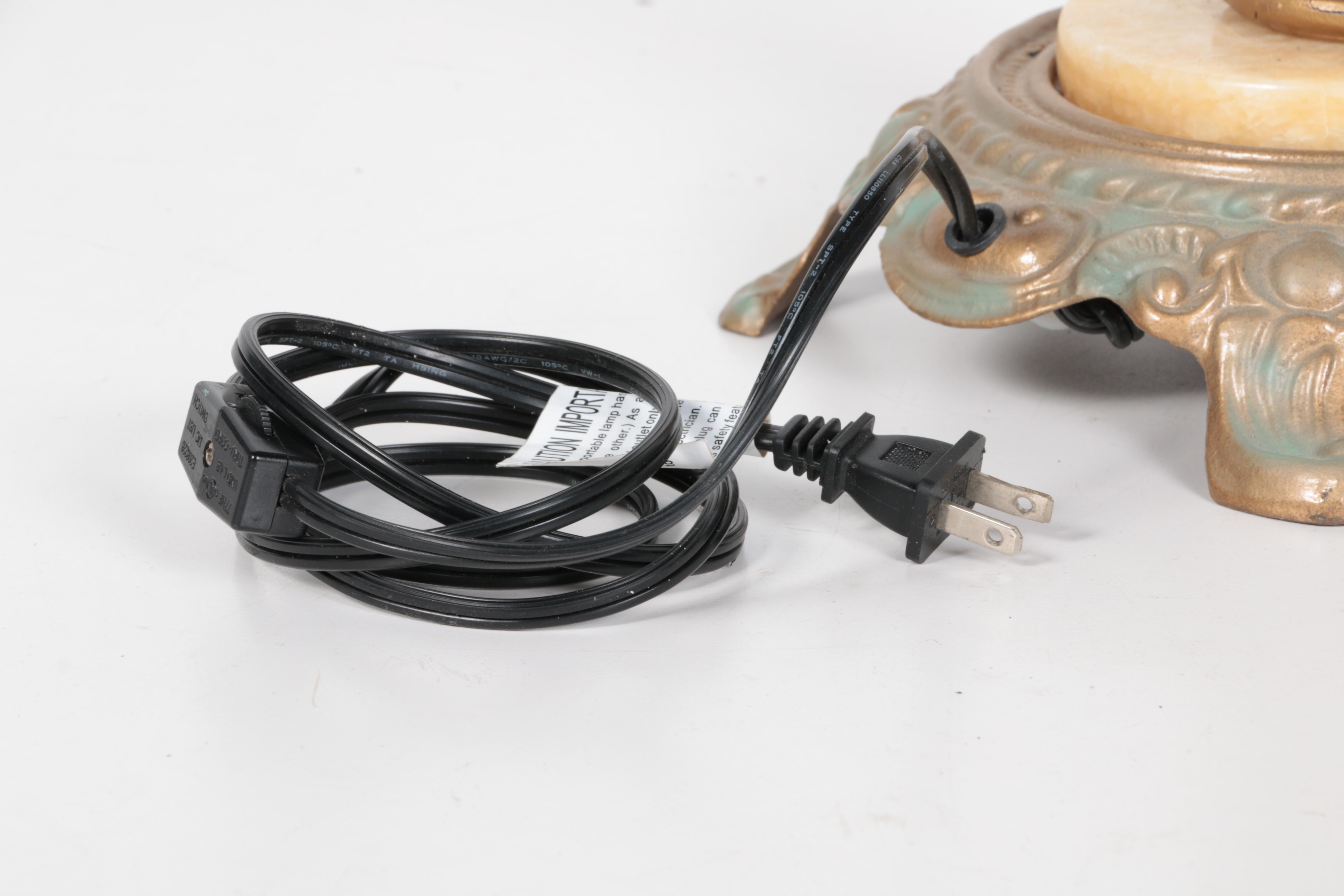 Cast Metal Lamp with Acrylic Panel Shade