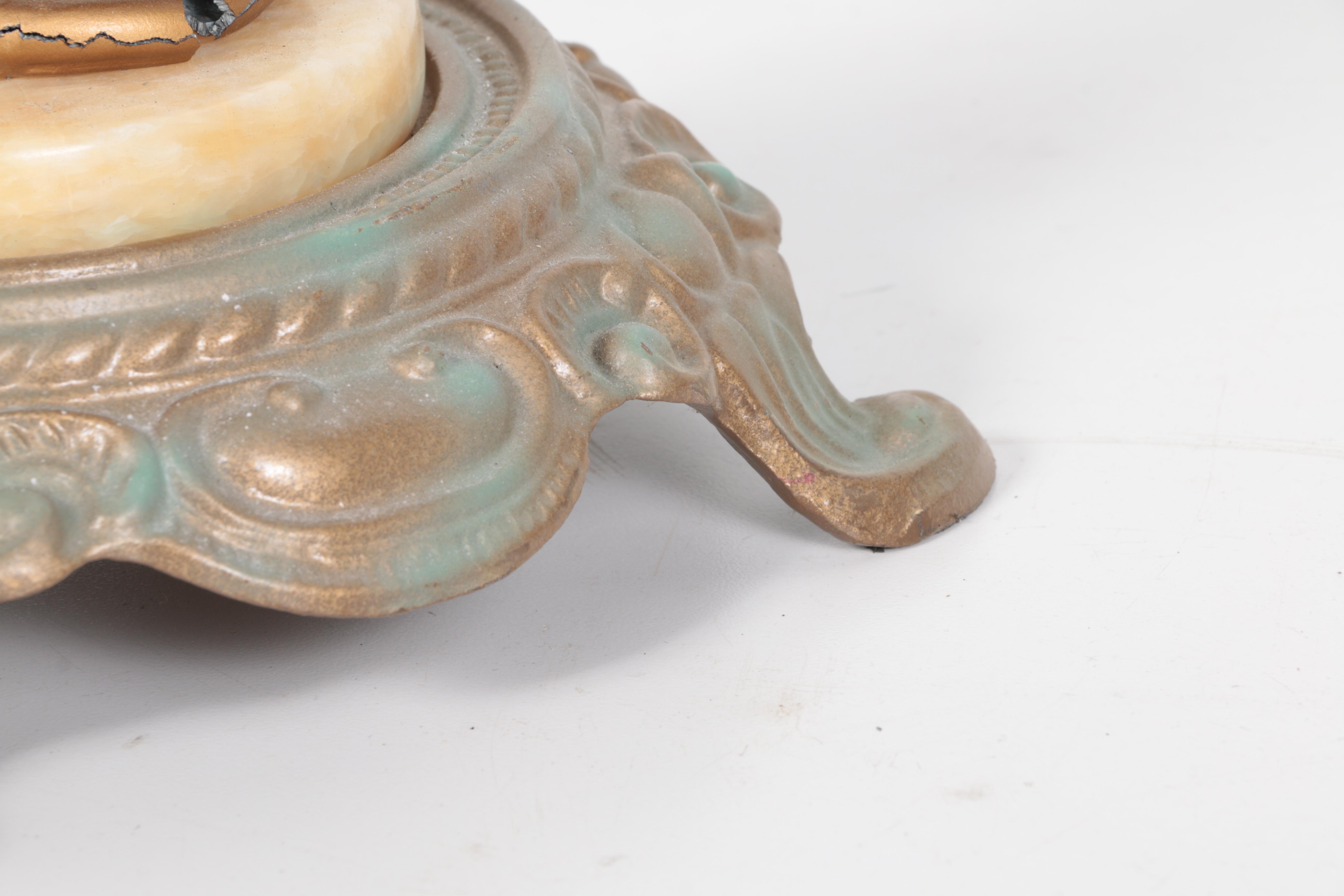 Cast Metal Lamp with Acrylic Panel Shade