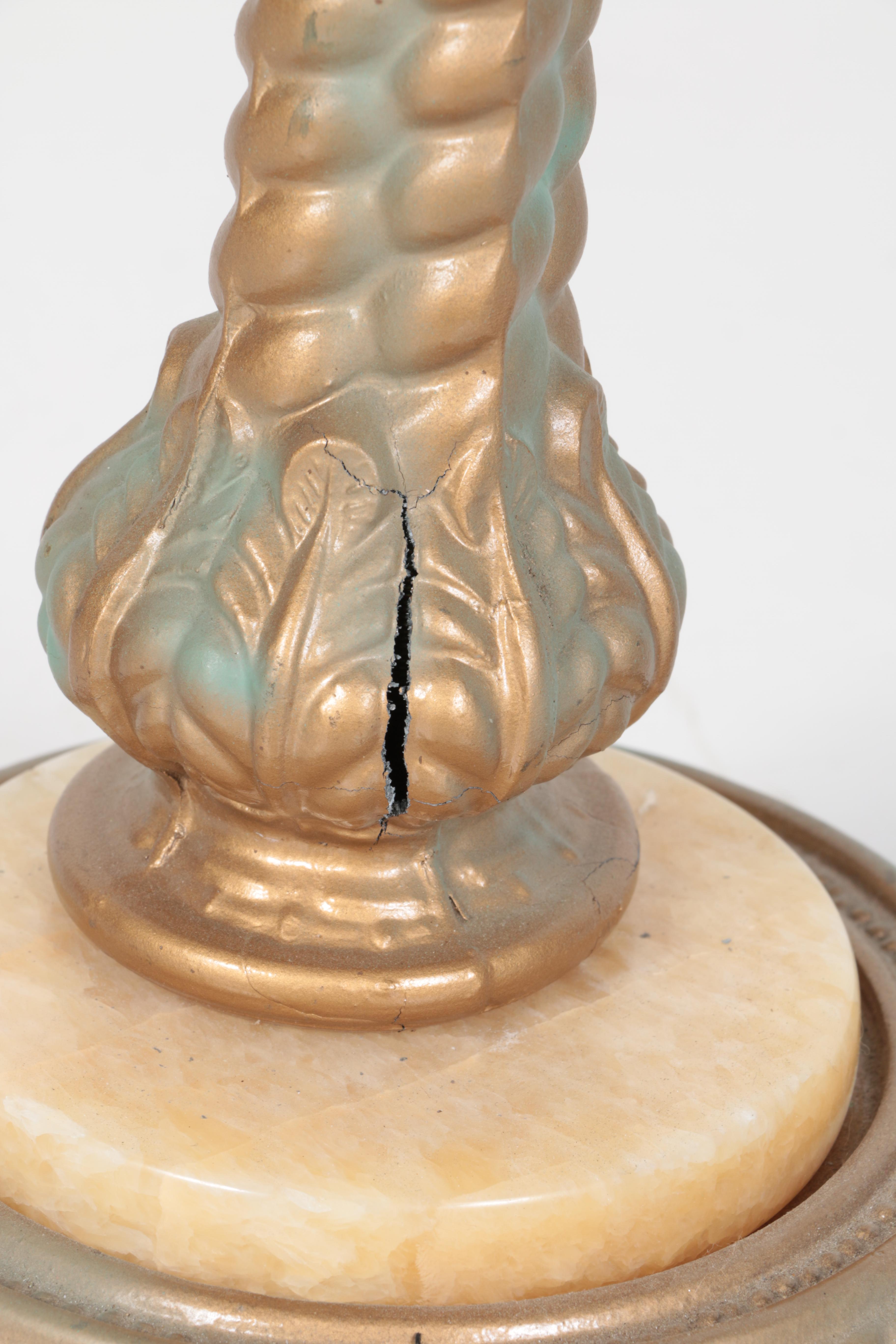 Cast Metal Lamp with Acrylic Panel Shade