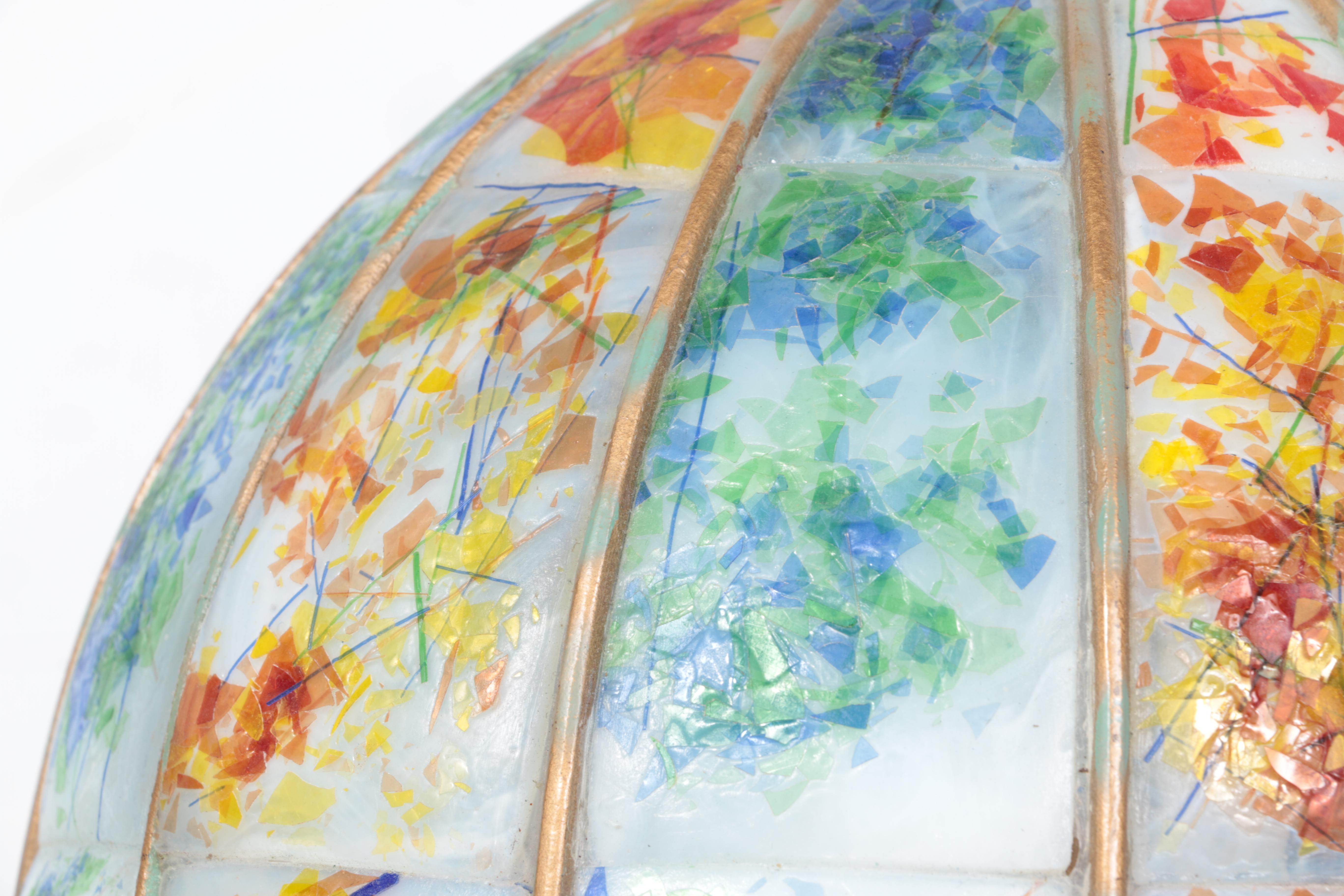 Cast Metal Lamp with Acrylic Panel Shade