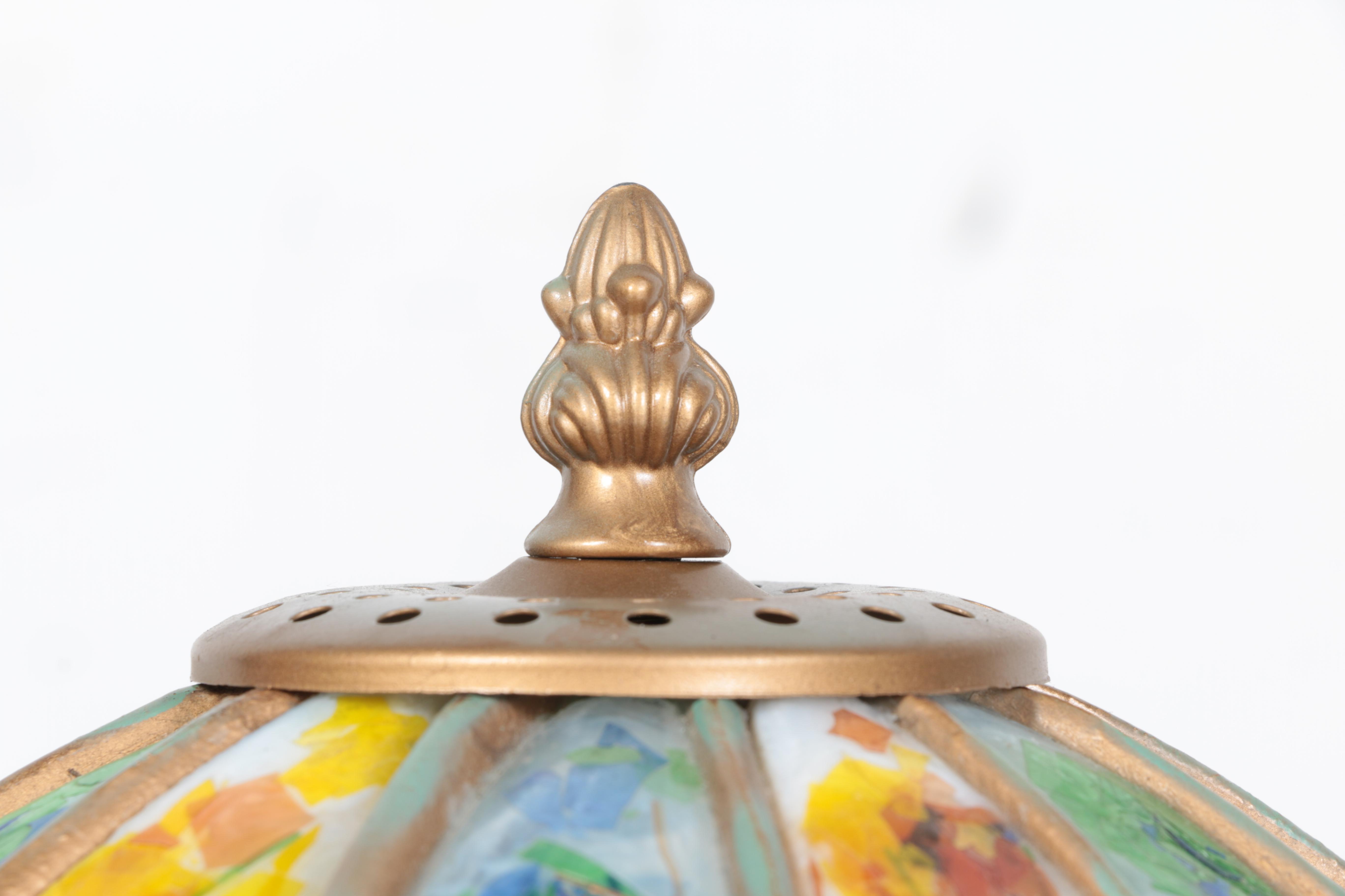 Cast Metal Lamp with Acrylic Panel Shade