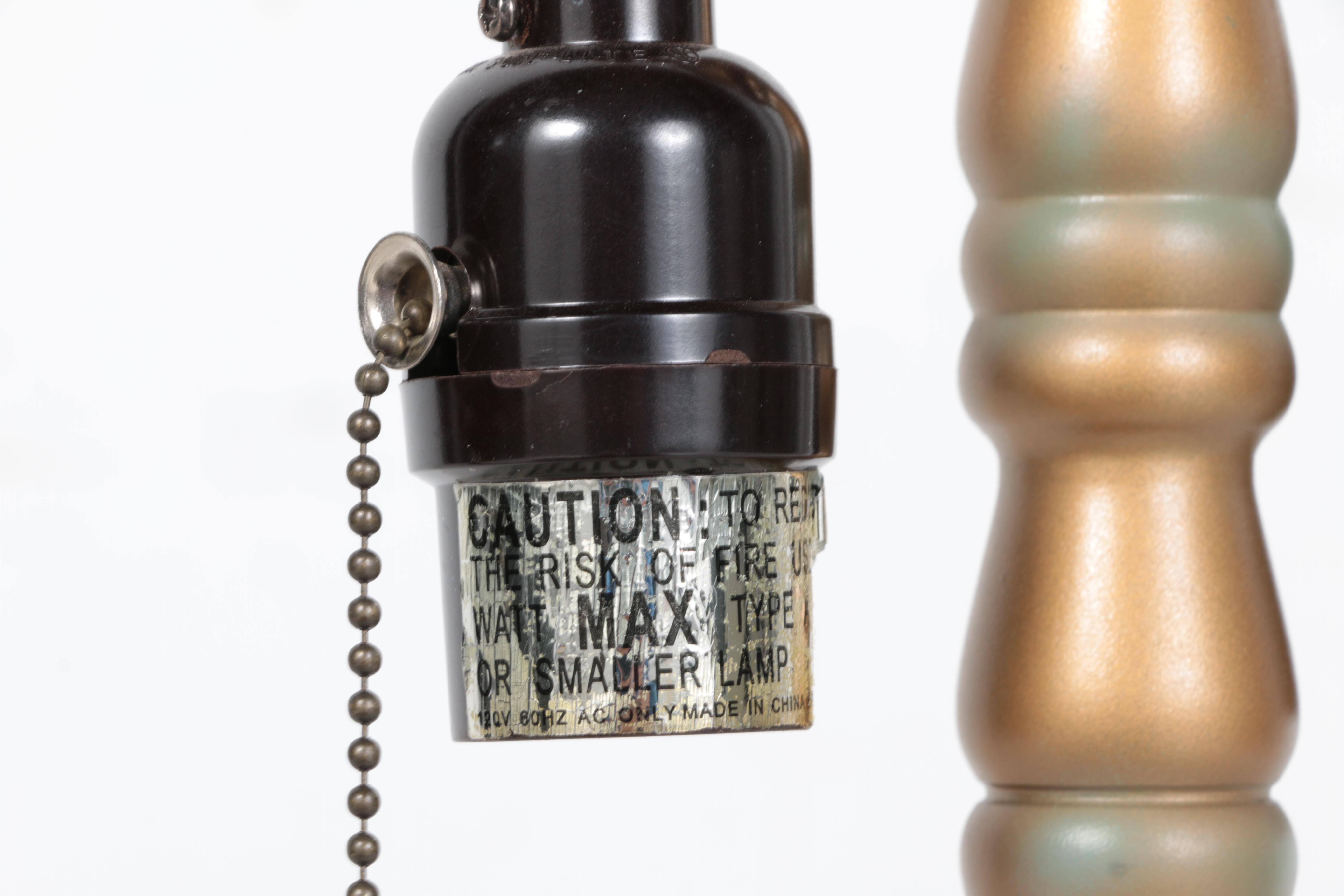 Cast Metal Lamp with Acrylic Panel Shade