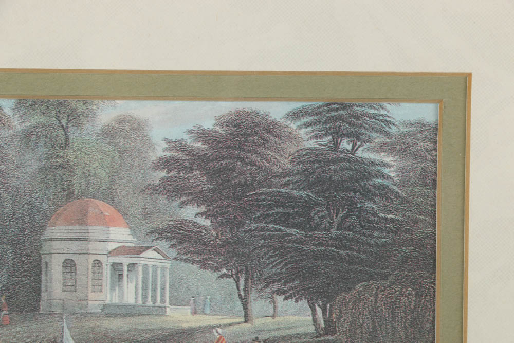 Offset Lithograph of Garrick's Villa at Hampton