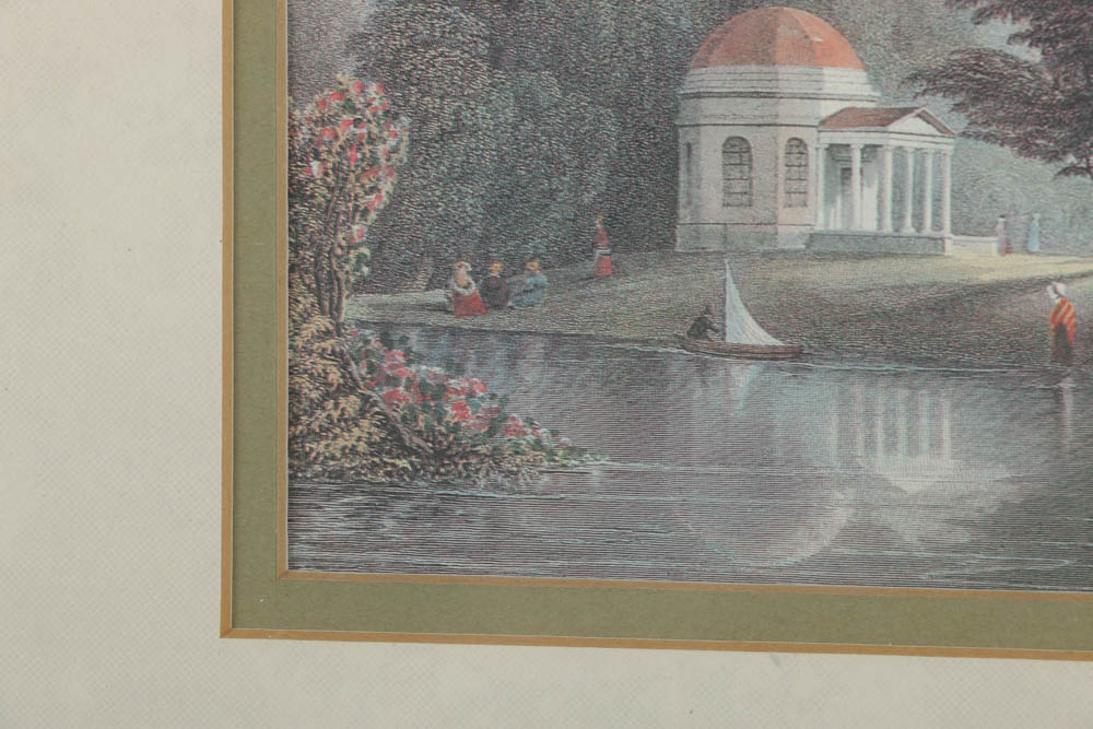 Offset Lithograph of Garrick's Villa at Hampton