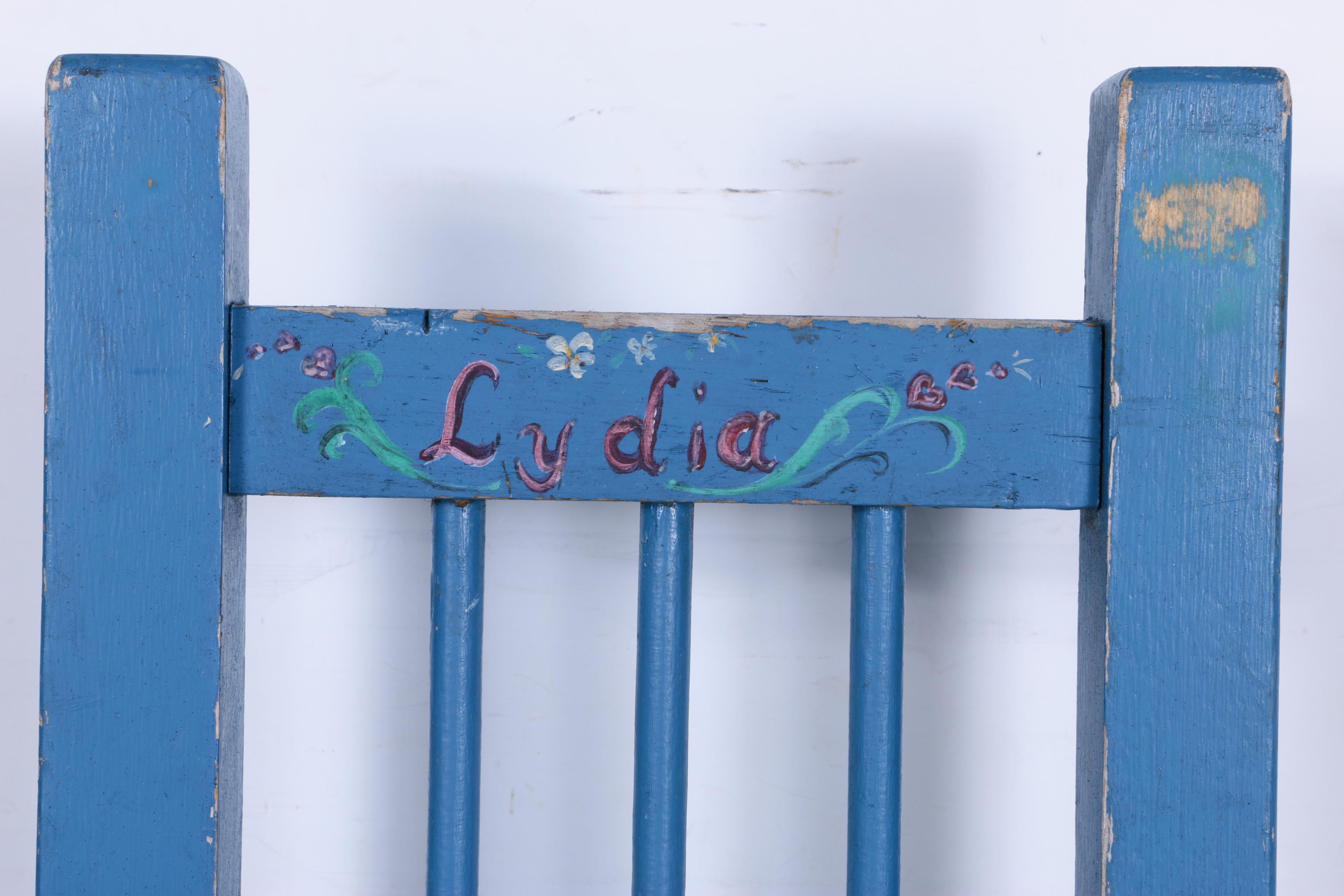 Child Sized Spindle Back Chairs in Blue